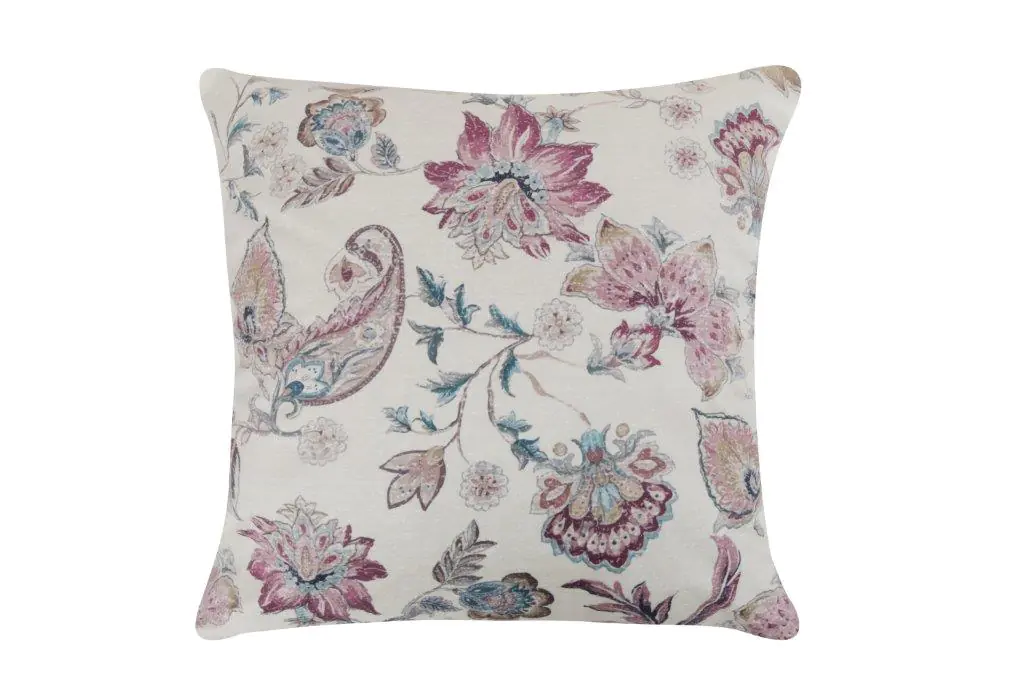 Sehlbach Kissen Samt Paisley Flower weiß 45 x 45 cm