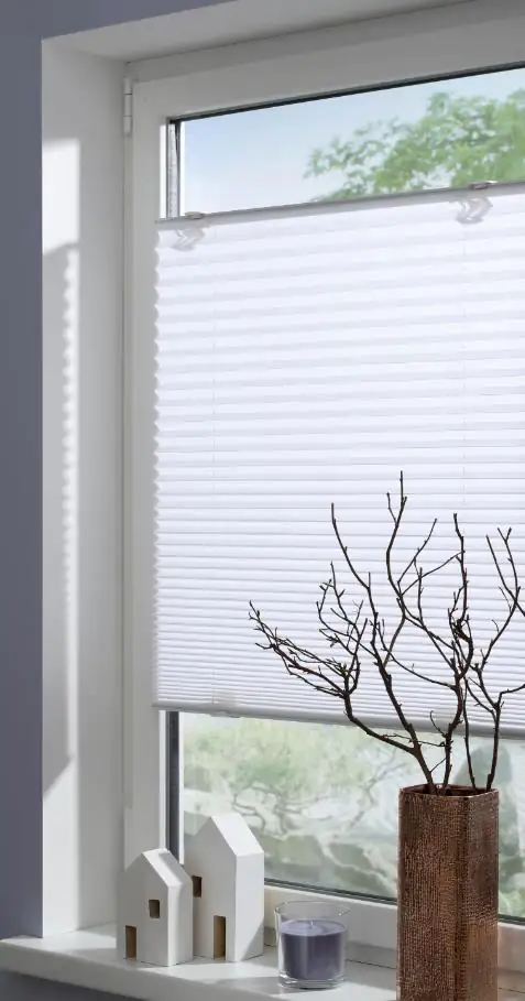 Gardinia Plissee Solo mit Saugnapf weiß, 100 x 130 cm