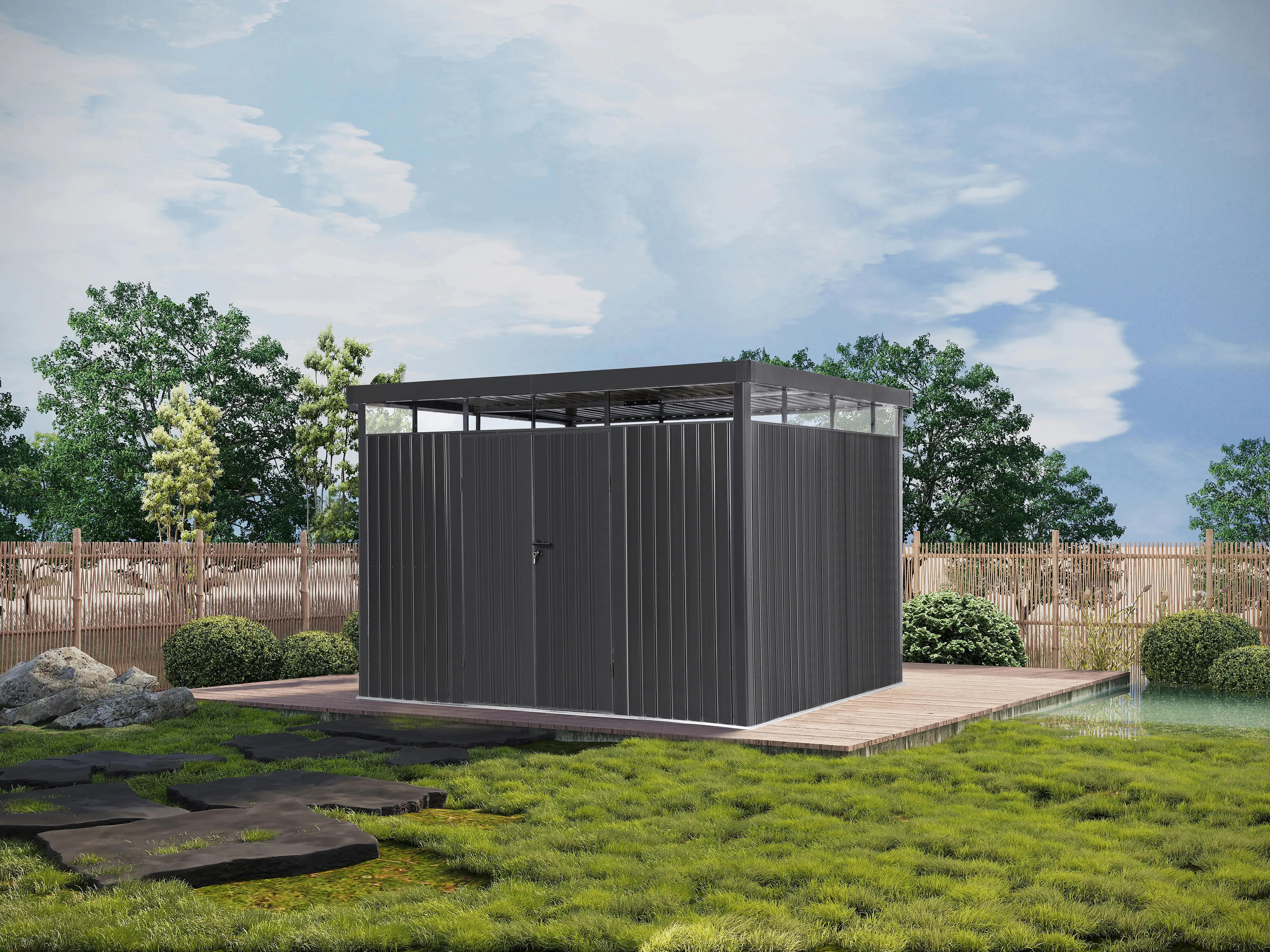 Metall-Gerätehaus Premium mit Doppeltür 292 x 253 cm