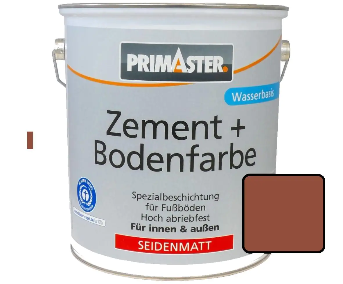 Primaster Zementfarbe und Bodenfarbe 2,5 L kupferbraun seidenmatt