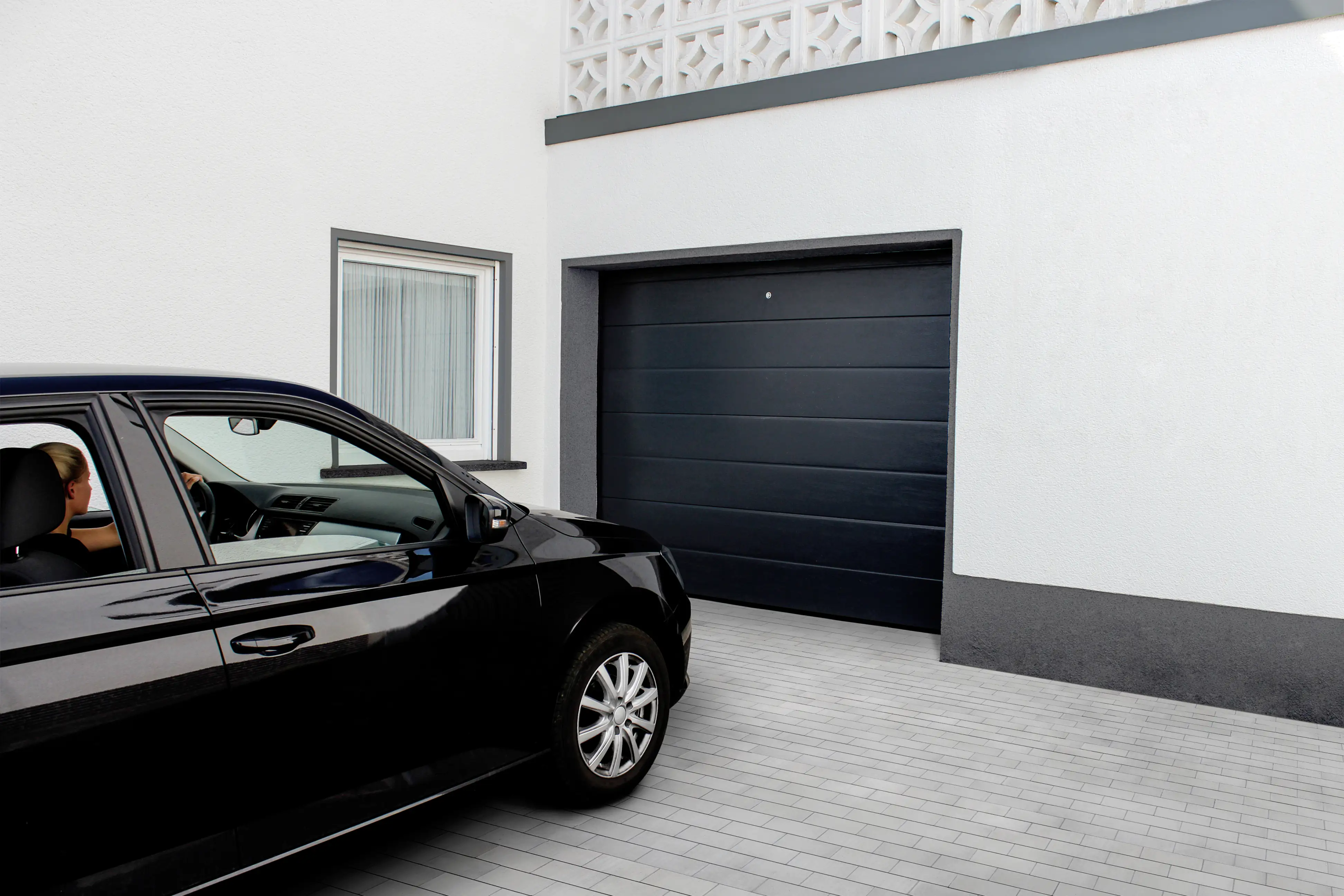 Sektionalgaragentor anthrazit B x H: 250 x 212,5 cm inkl. Antrieb