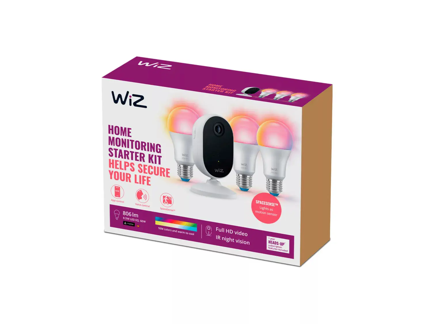 WiZ Sichheits-Kamera Starterset mit LED-Leuchtmittek für Innen Wifi 1080 P WiZ Sichheits-Kamera Starterset mit LED-Leuchtmittek für Innen Wifi 1080 P