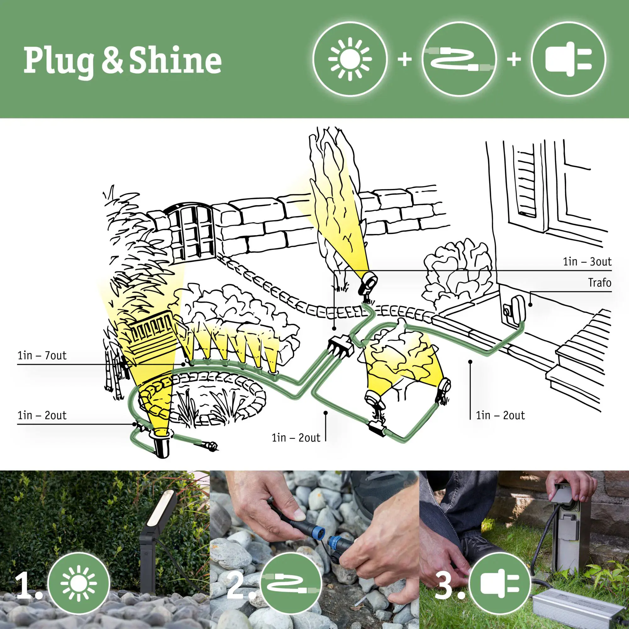 Paulmann LED-Einbauleuchte ZigBee Outdoor Plug & Shine silber dimmbar