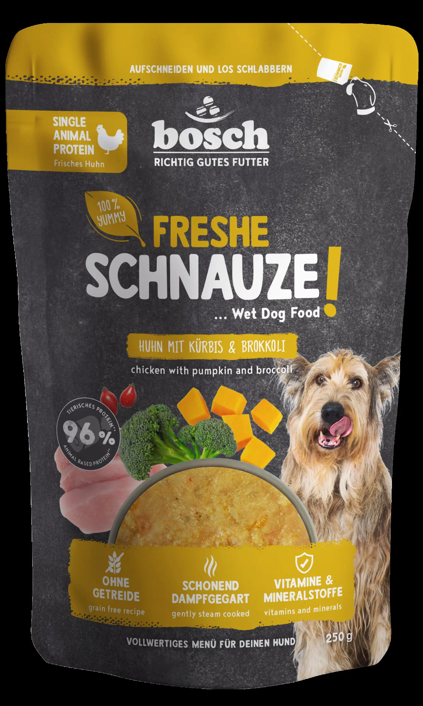 Bosch Freshe Schnauze Hundenassfutter Adult 250 g Huhn mit Kürbis & Brokkoli