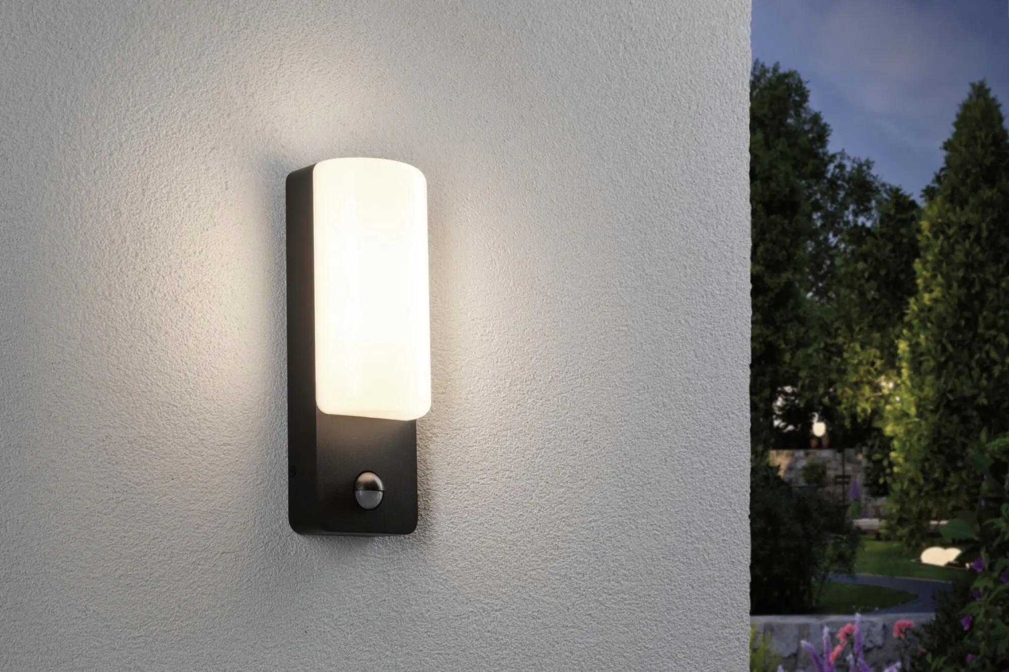 Paulmann LED Außen-Wandleuchte Bonnie anthrazit 26,3 x 9,3 cm mit Bewegungsmelder