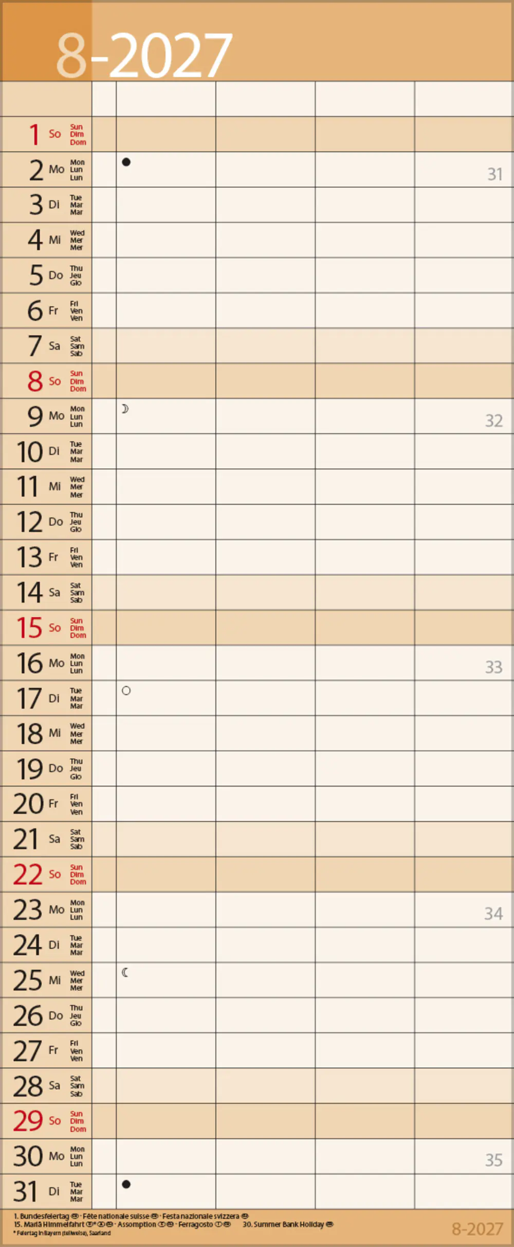 Korsch Kalender Family Timer Lifestyle 2027 
