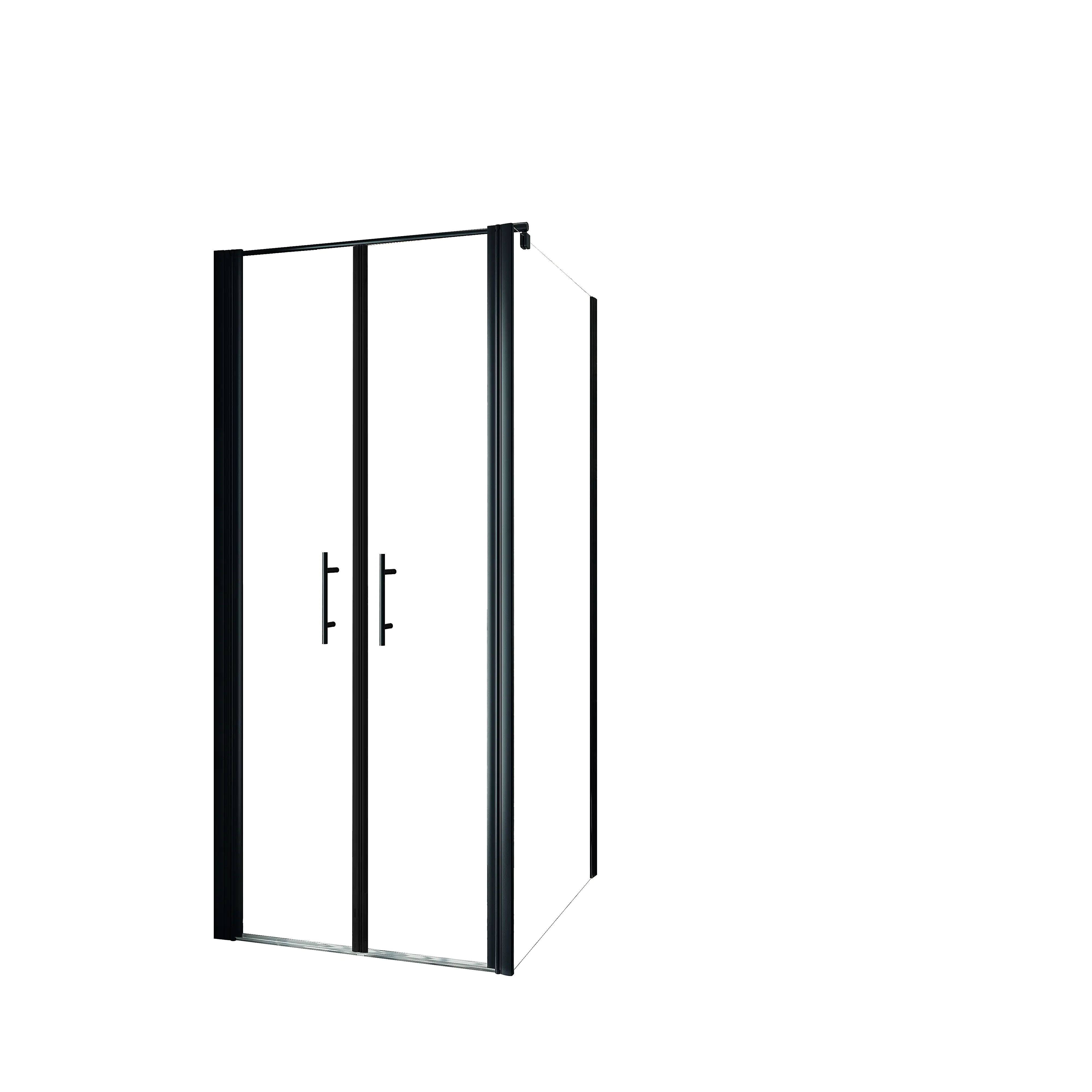 Schulte Pendeltür mit Seitenwand Alexa Style 2.0 90 x 90 cm mattschwarz