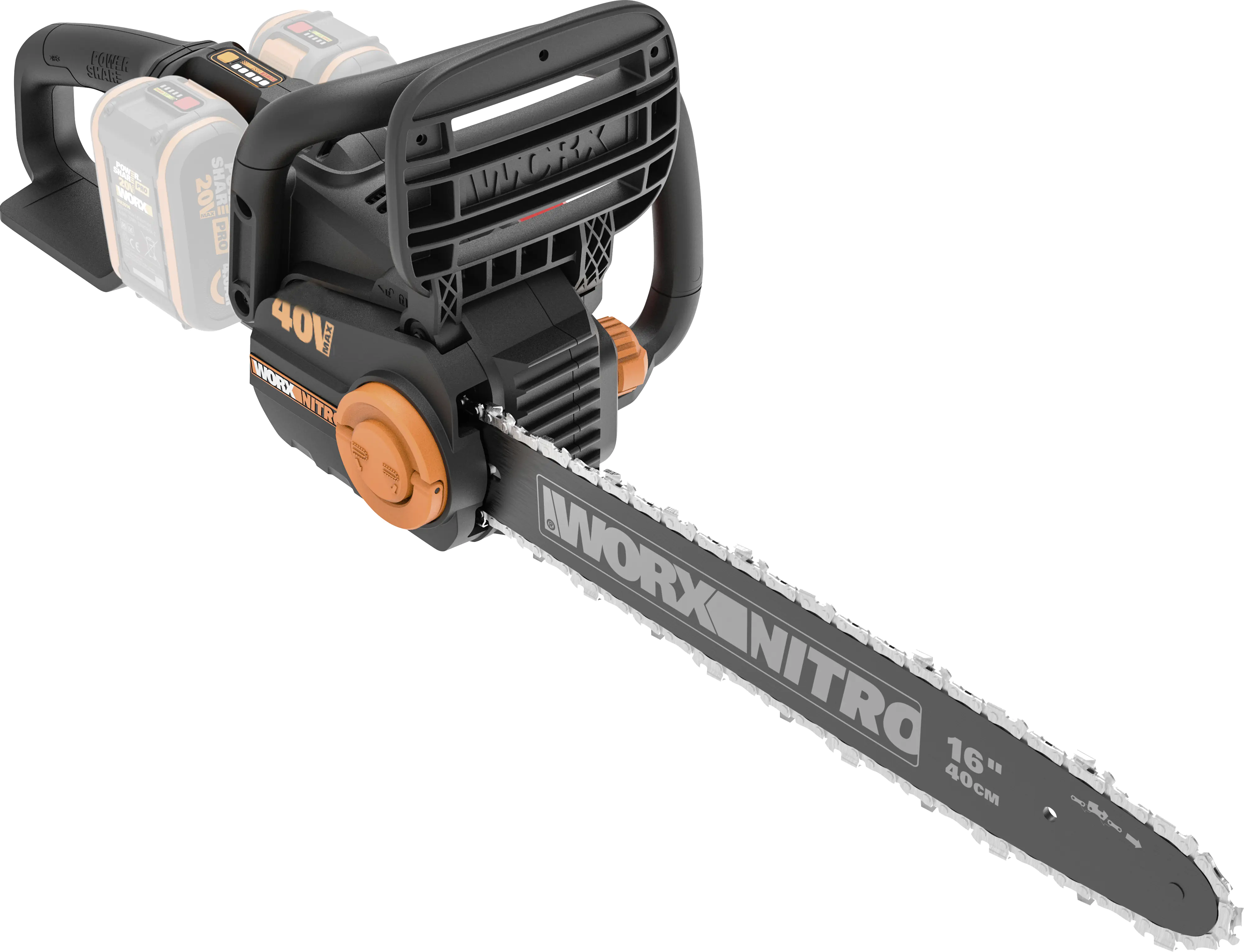 Worx Akku-Kettensäge WG385E.9 Nitro 40 V 40 cm Schwertlänge ohne Akku und Ladegerät