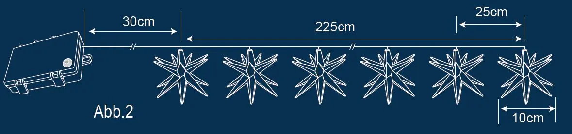 TrendLine LED-Lichterkette Sterne Außen 2,3 m warmweiß mit Timer