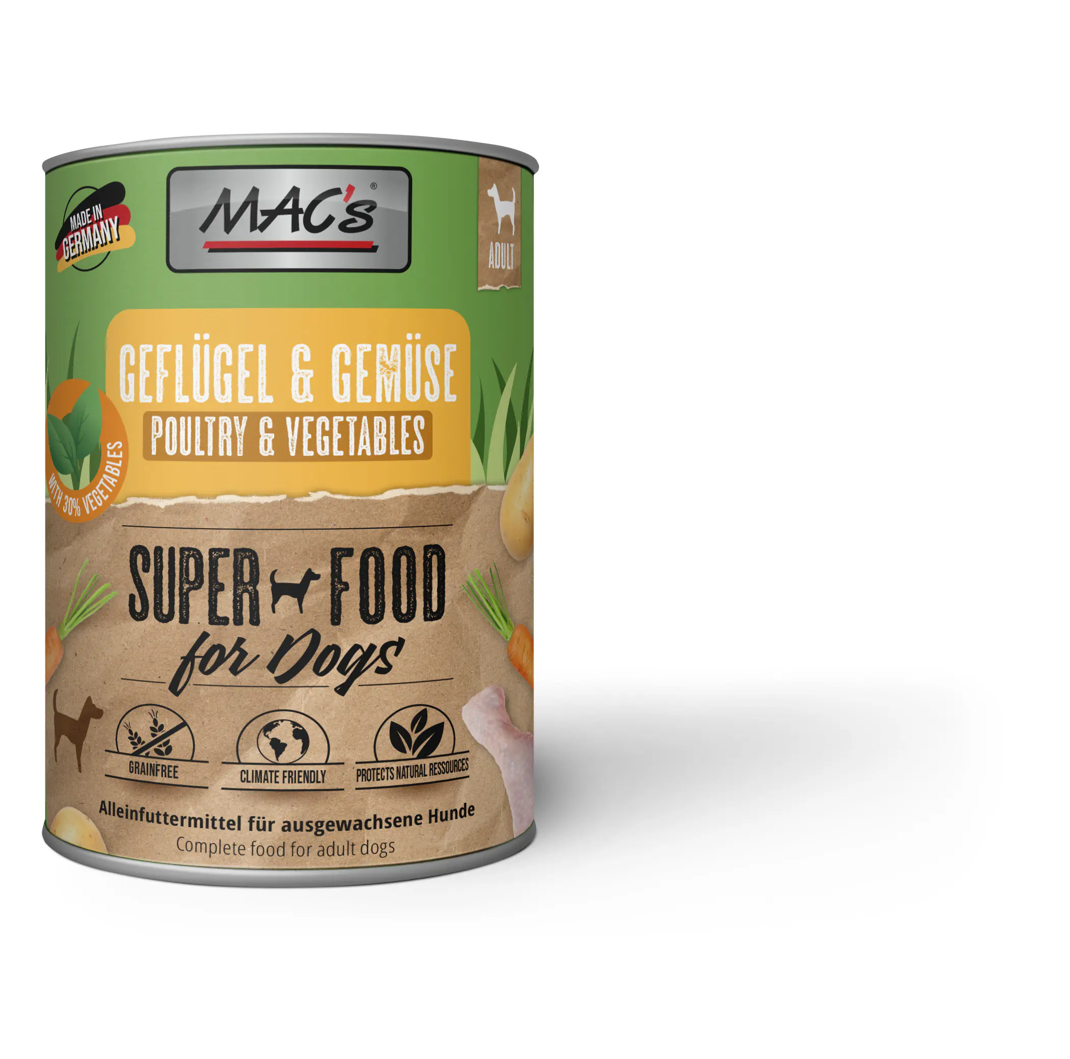 Macs Dog Hundenassfutter Adult Superfood 800 g Geflügel & Gemüse