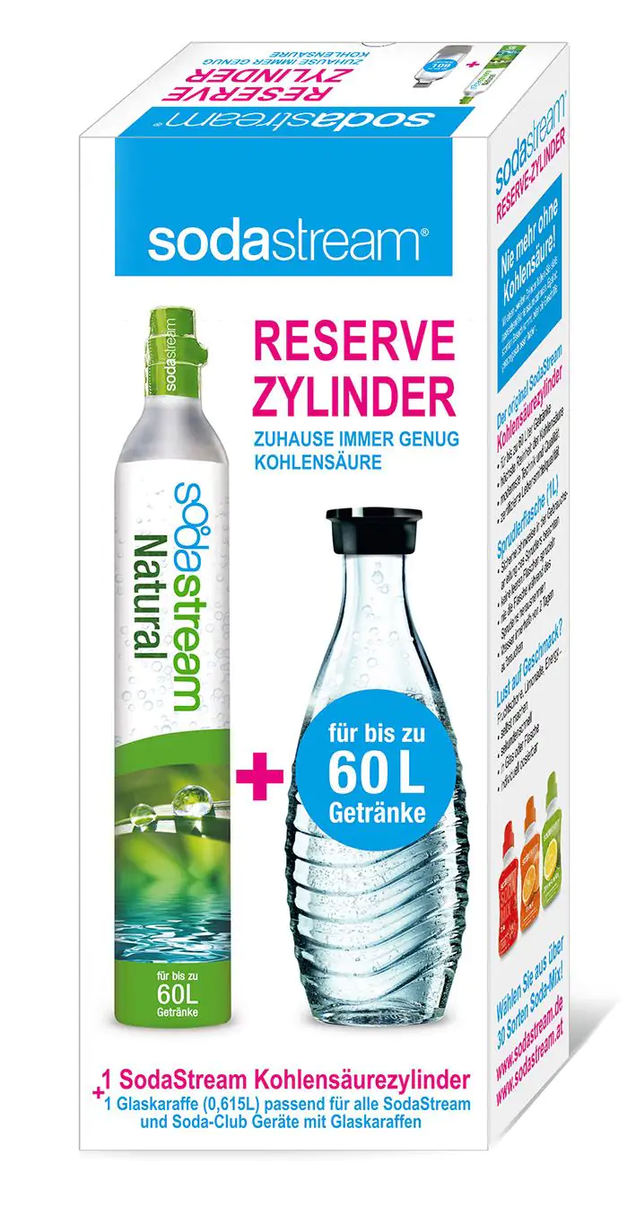 Sodastream Reservezylinder mit Glaskaraffe Sodastream Reservezylinder mit Glaskaraffe