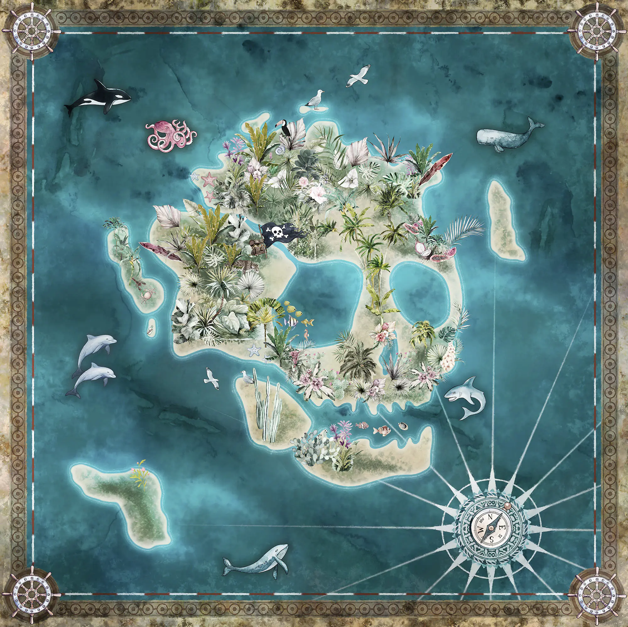 Komar Vlies Fototapete Skull Island 250 x 250 cm 
