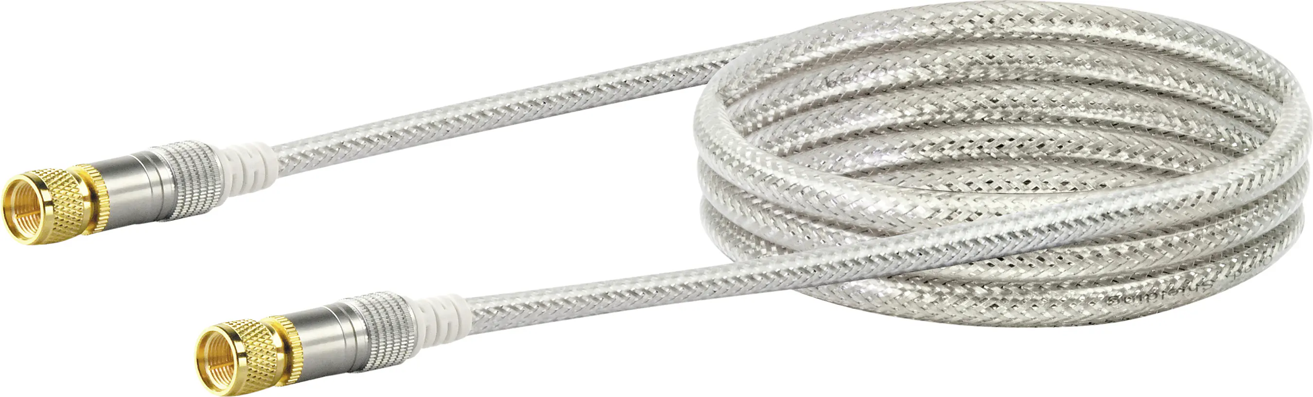 Schwaiger SAT Anschlusskabel KVCHD15 532 (110dB) transparent, 1,5m, 1x F Stecker / 1x F Stecker