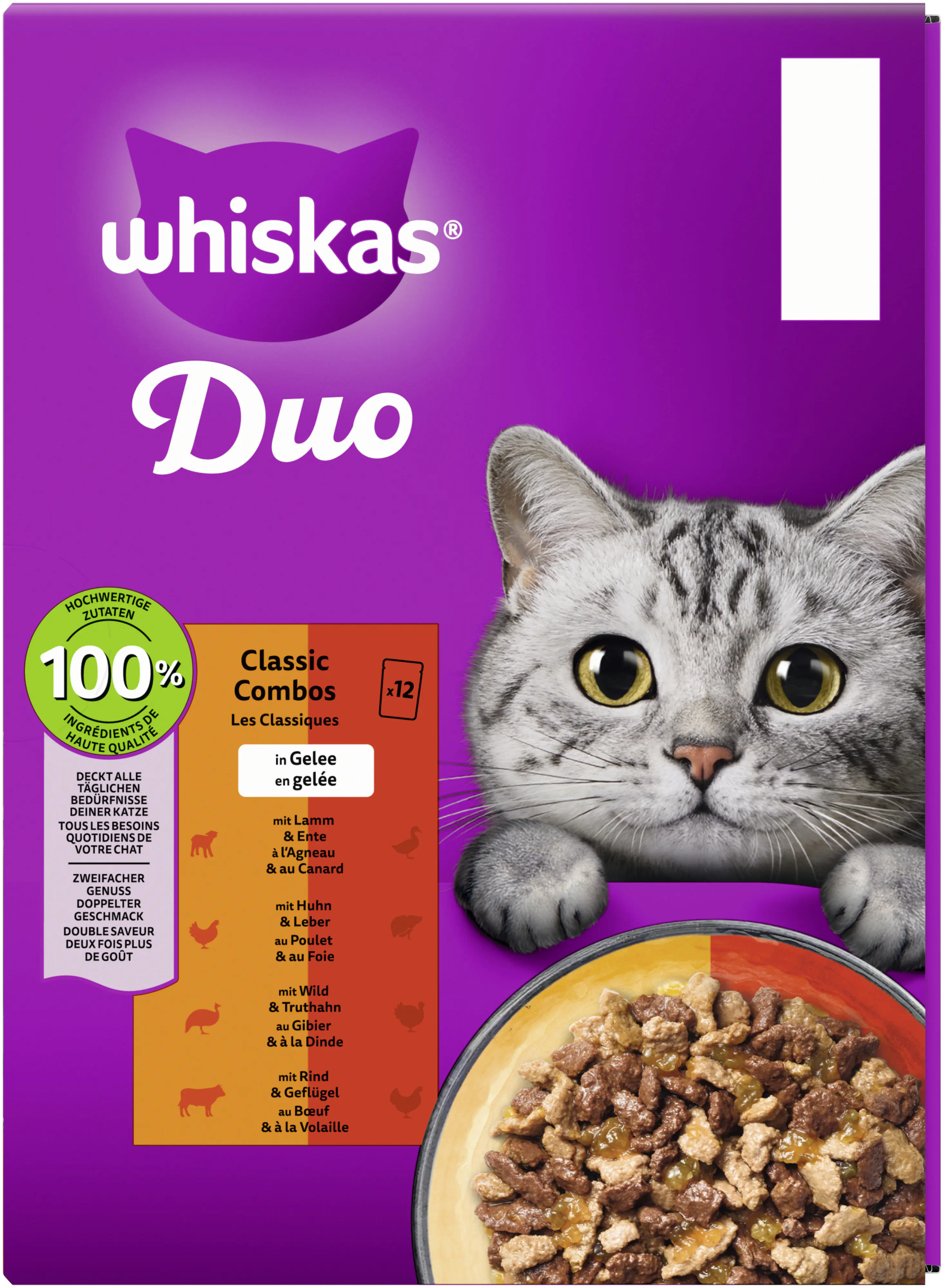 Whiskas Multipack Duo Classic Combos in Gelee Katzenfutter 12 x 85 g