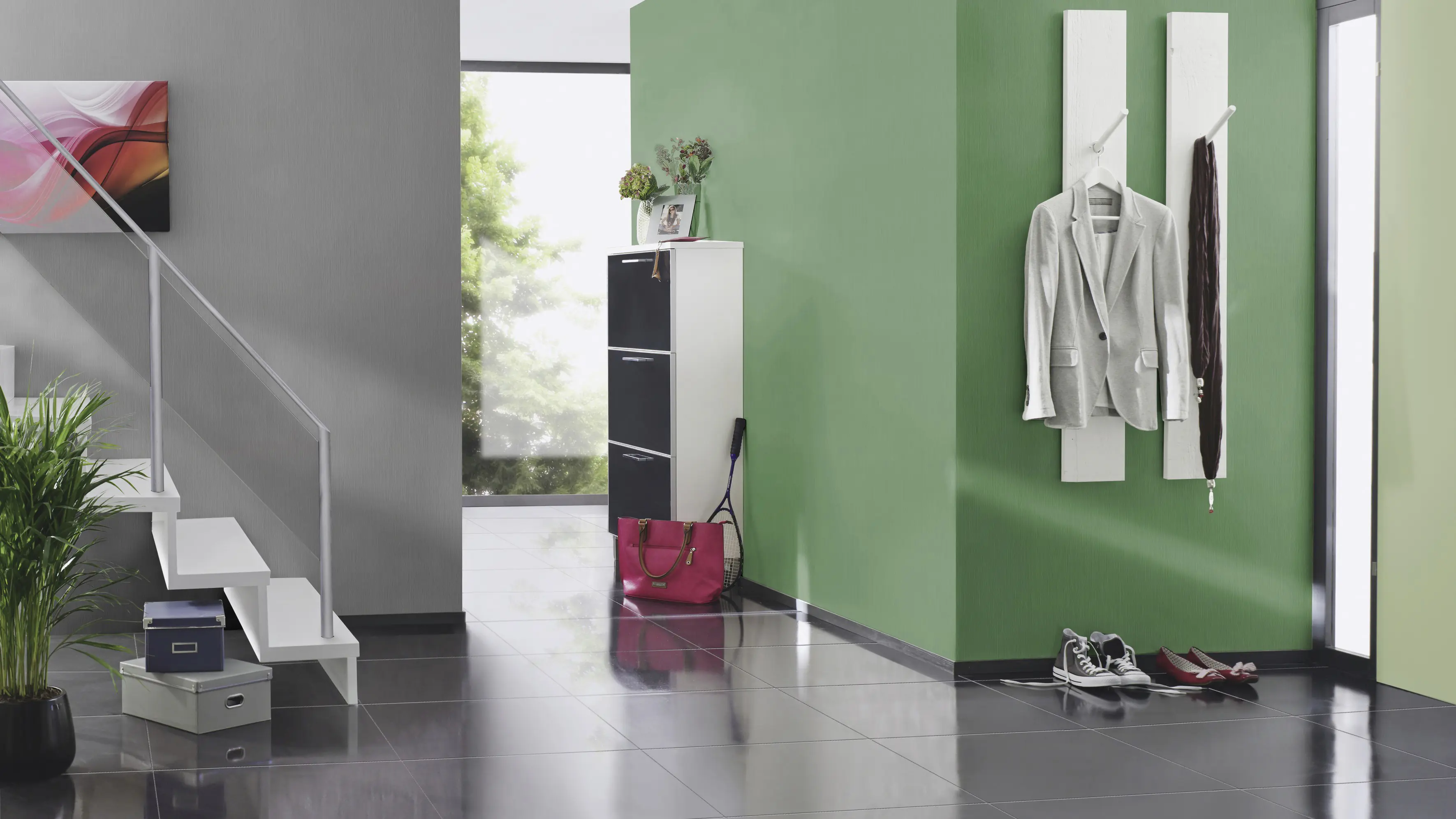 Rasch Vliestapete 537673 Grün-Mittelgrün Uni 10,05 m x 0,53 m