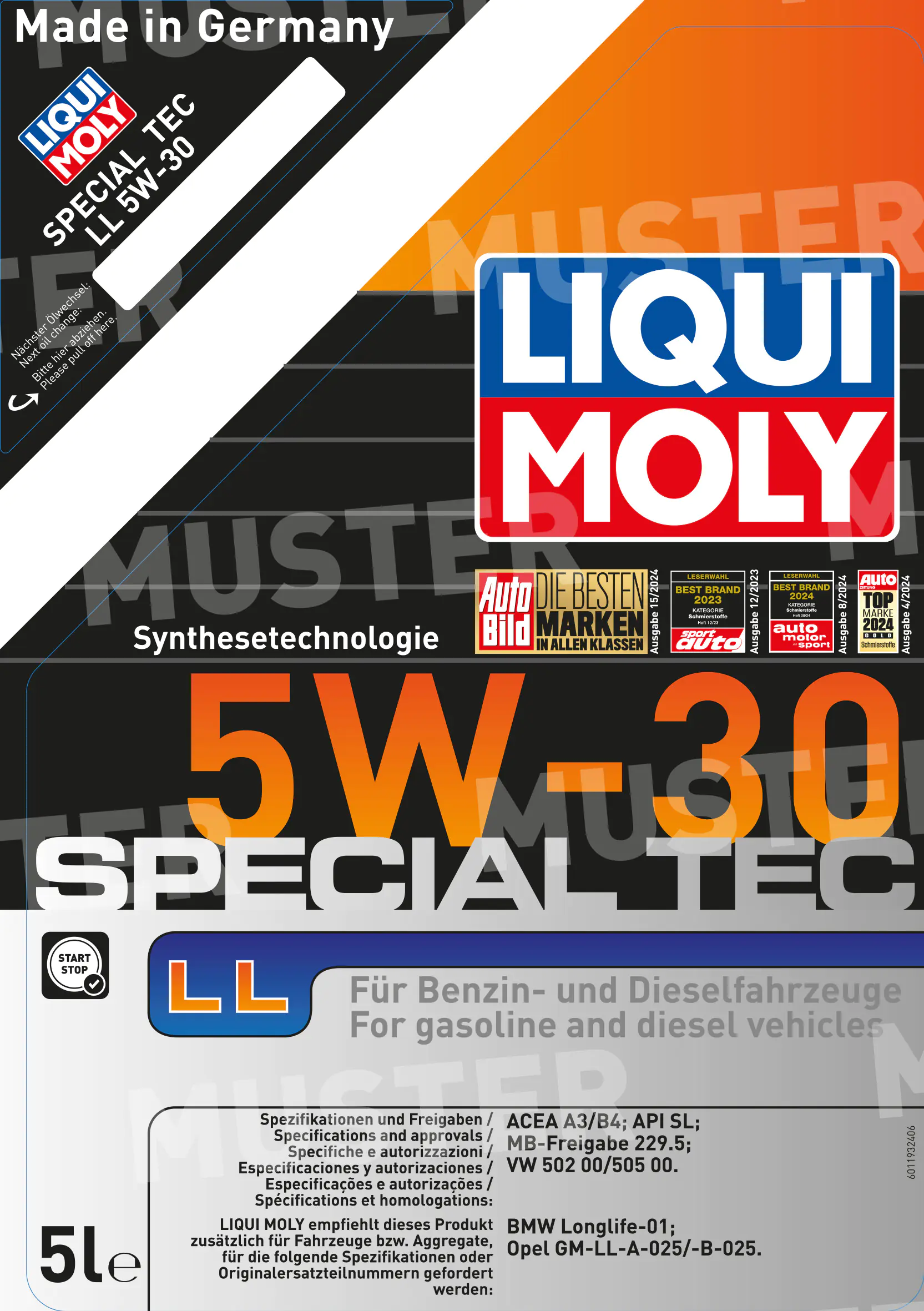 Liqui Moly Motoröl Special TecLL 5W-30 5 L
