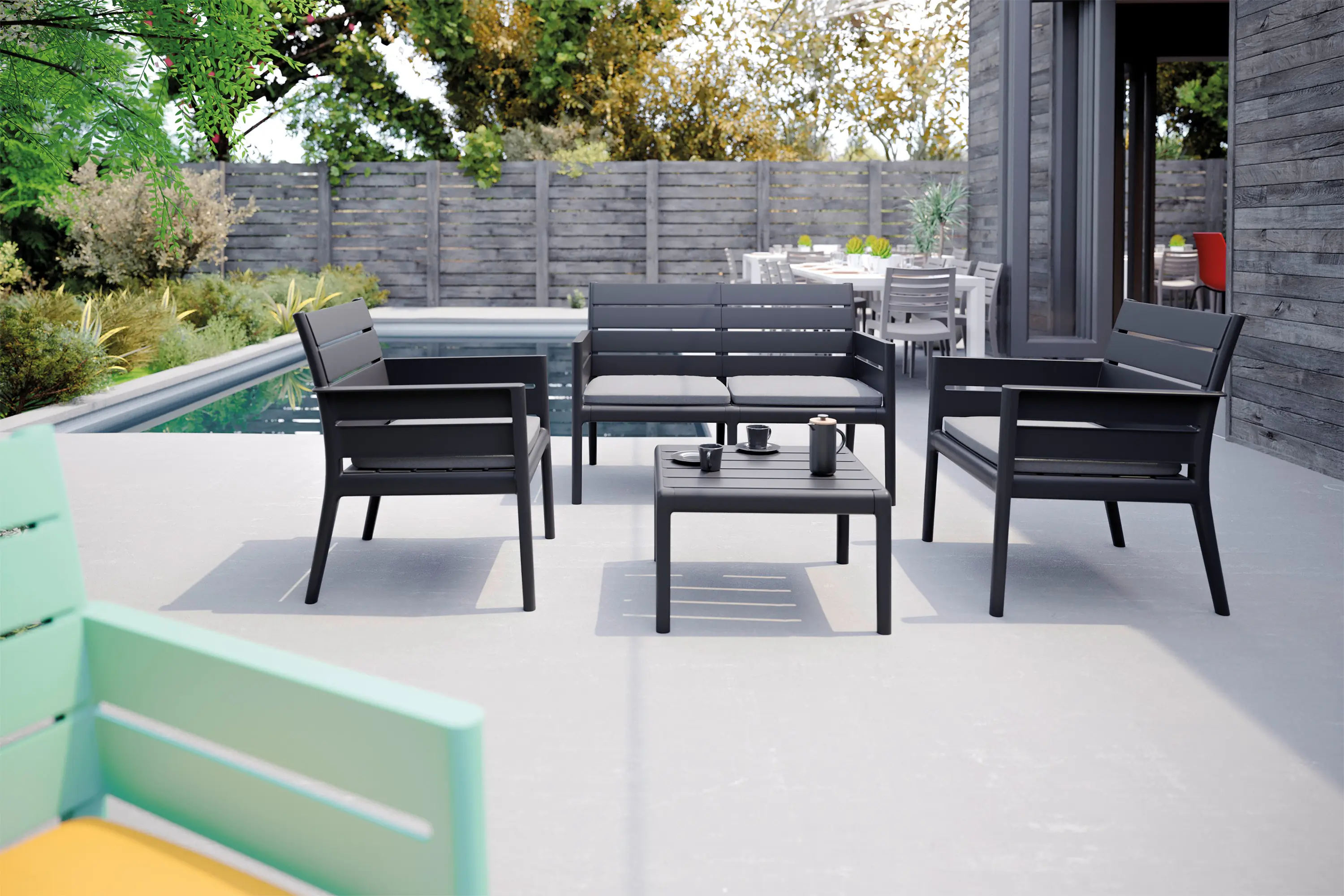 Grandsoleil Gartenmöbel-Set Panka anthrazit