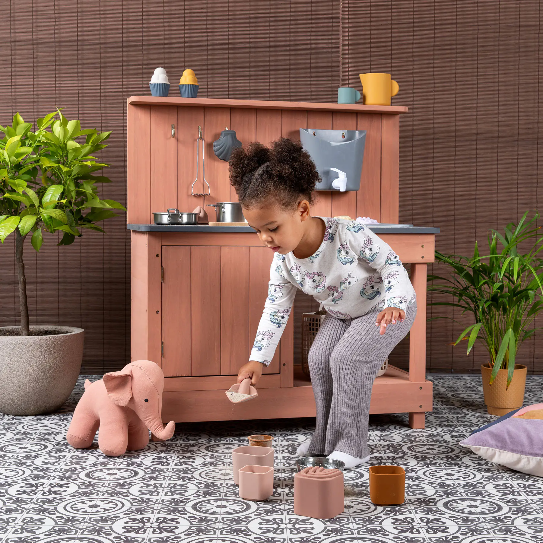 Muddy Buddy Matschküche Mud Expert puderrosa 80 x 40 x 90 cm