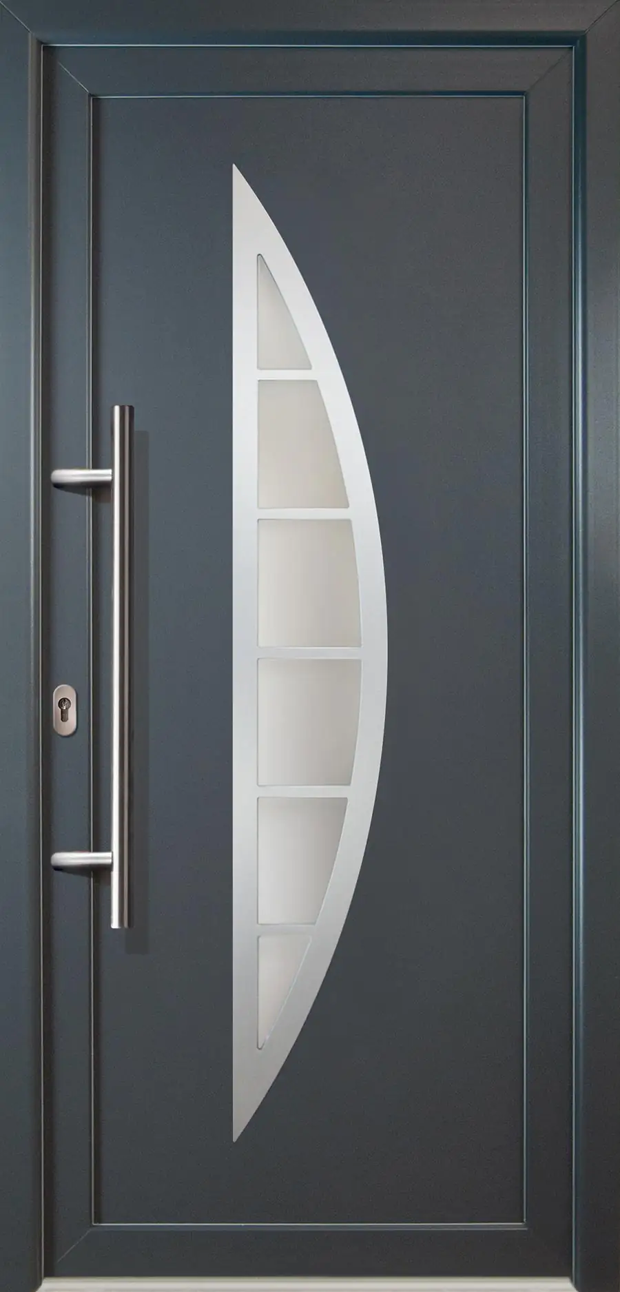 4060691166559 Meeth Haustür Signum Aluminium Modell 28 108 x 208 cm DIN links weiß/titan