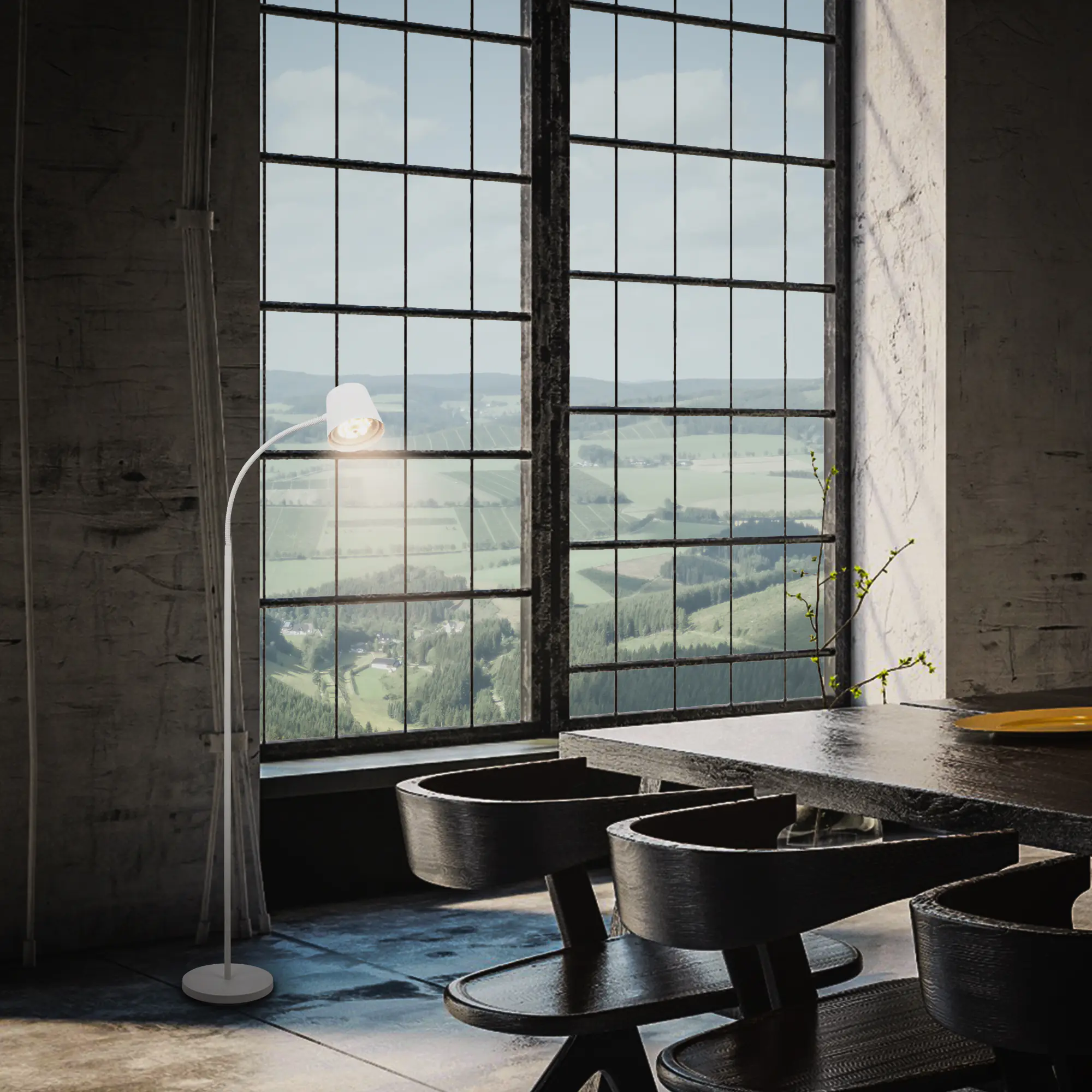 Brilloner LED-Akku-Stehleuchte Cielo 5,5 W Metall weiß warmweiß