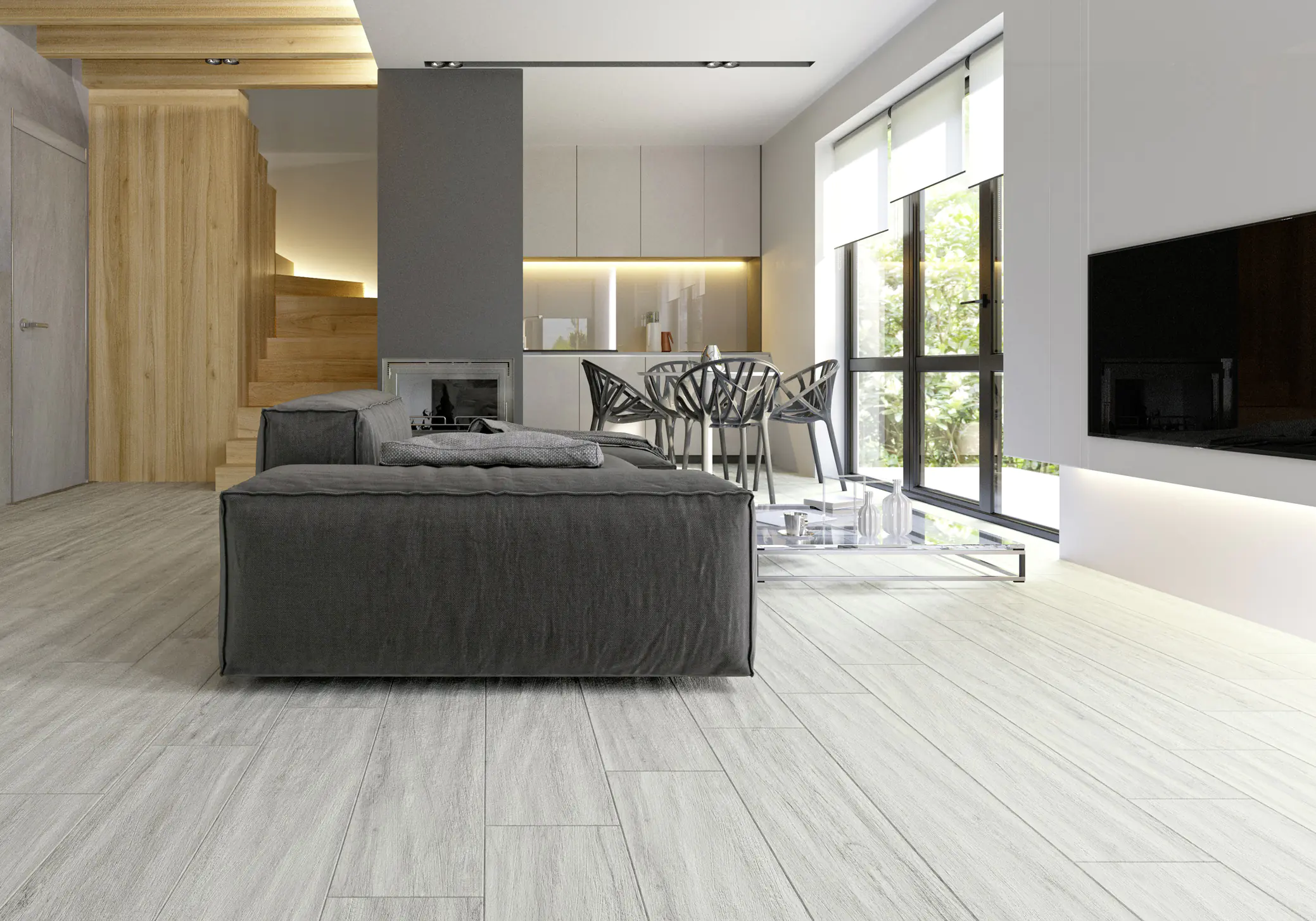 Bodenfliese Feinsteinzeug Oak 22,5 x 90 cm x 0,8 grau Bodenfliese Feinsteinzeug Oak 22,5 x 90 cm x 0,8 grau