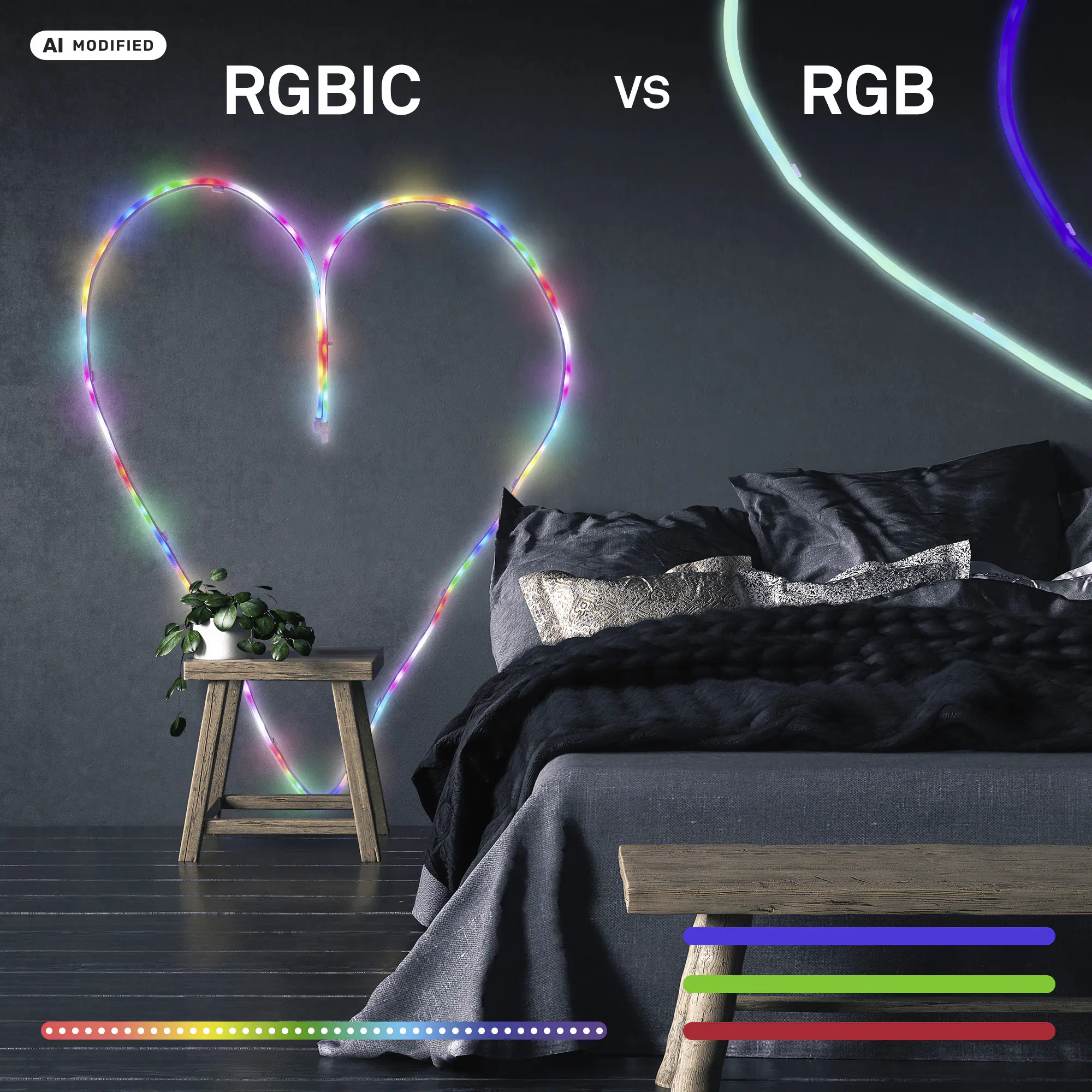 Briloner LED-Streifen Neon RGB mit Musiksensor 5 m dimmbar weiß
