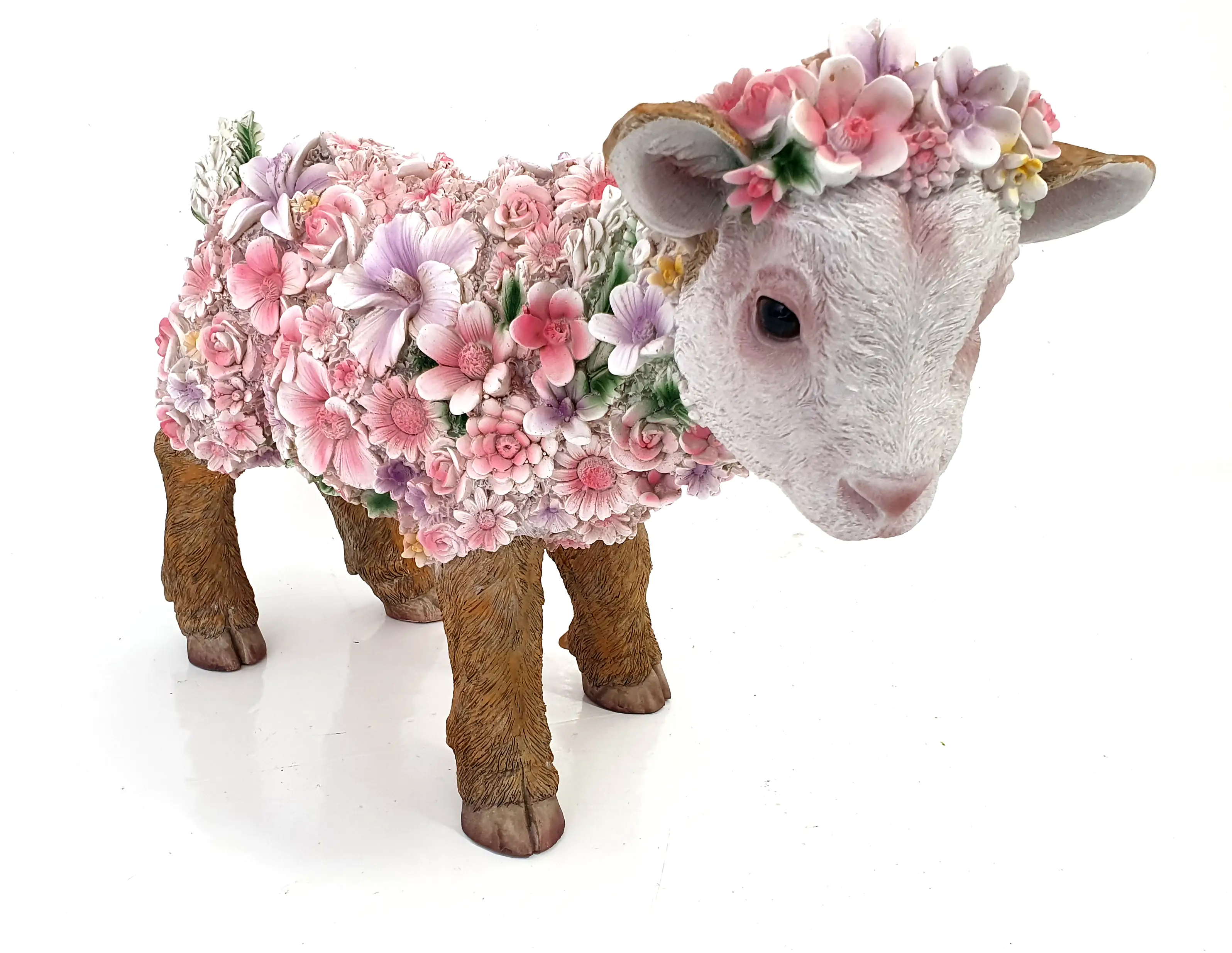 Dekofigur Blumenziege stehend 31 x 18,5 x 44,5 cm