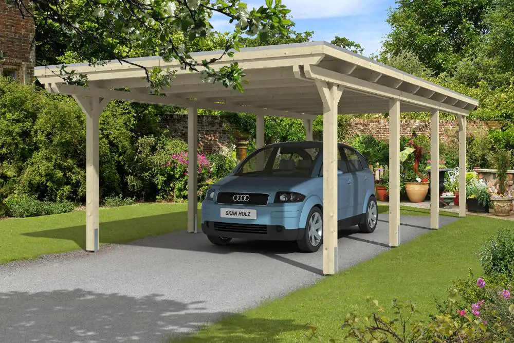 SKAN HOLZ Carport Emsland 404 x 846 cm mit Aluminiumdach, natur SKAN HOLZ Carport Emsland 404 x 846 cm mit Aluminiumdach, natur