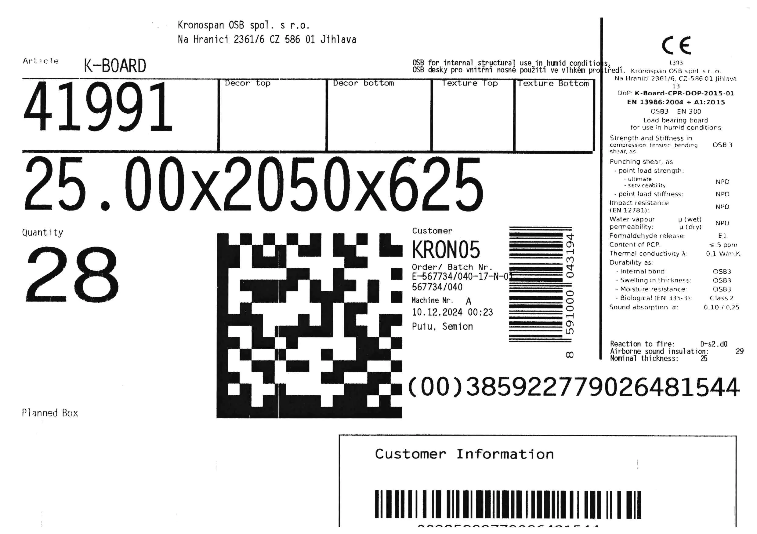 OSB-3 Nut- und Feder Verlegeplatte 25 mm 205 x 62,5 cm 25mm ungeschliffen