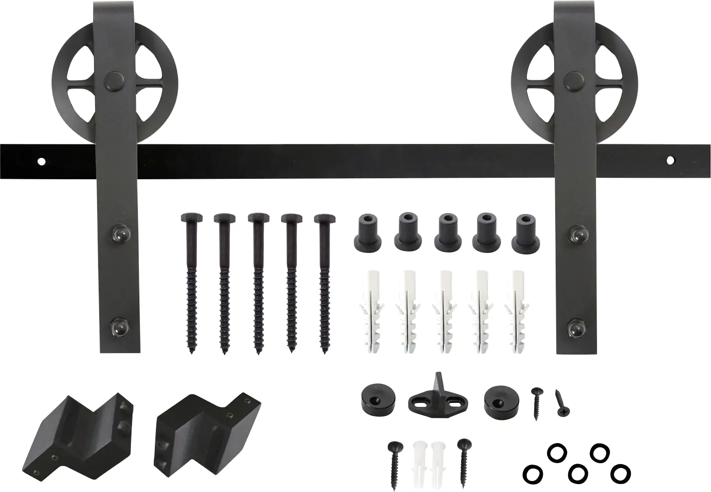 Schiebetürsystem 200 cm Wheel, schwarz
