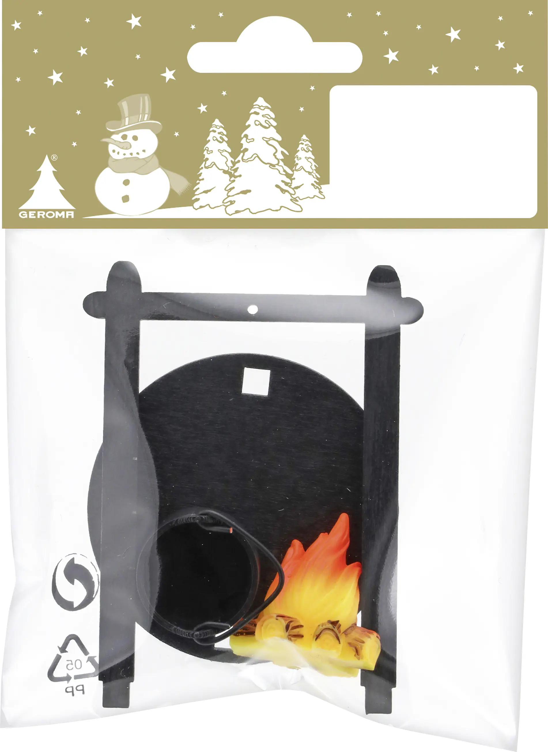 Deko Feuerstelle aus Polyresin 8 cm schwarz - 4-teilig