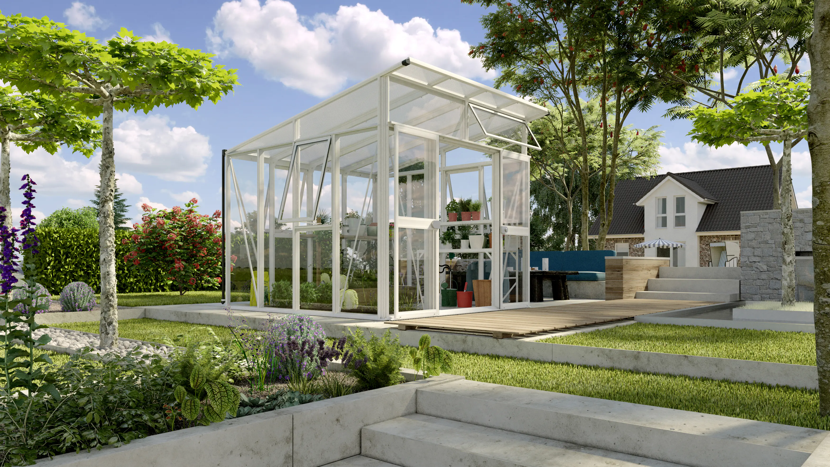 Vitavia Gewächshaus Aura 7800 275 x 270 cm 3 mm Sicherheitsglas 10 mm HKP