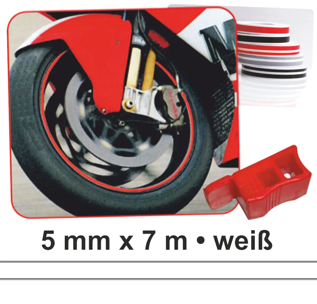 4002341340919 Hermann Schütz Zierstreifen Wheel-Stripes für Motorradfelgen weiß 5mm x 7m