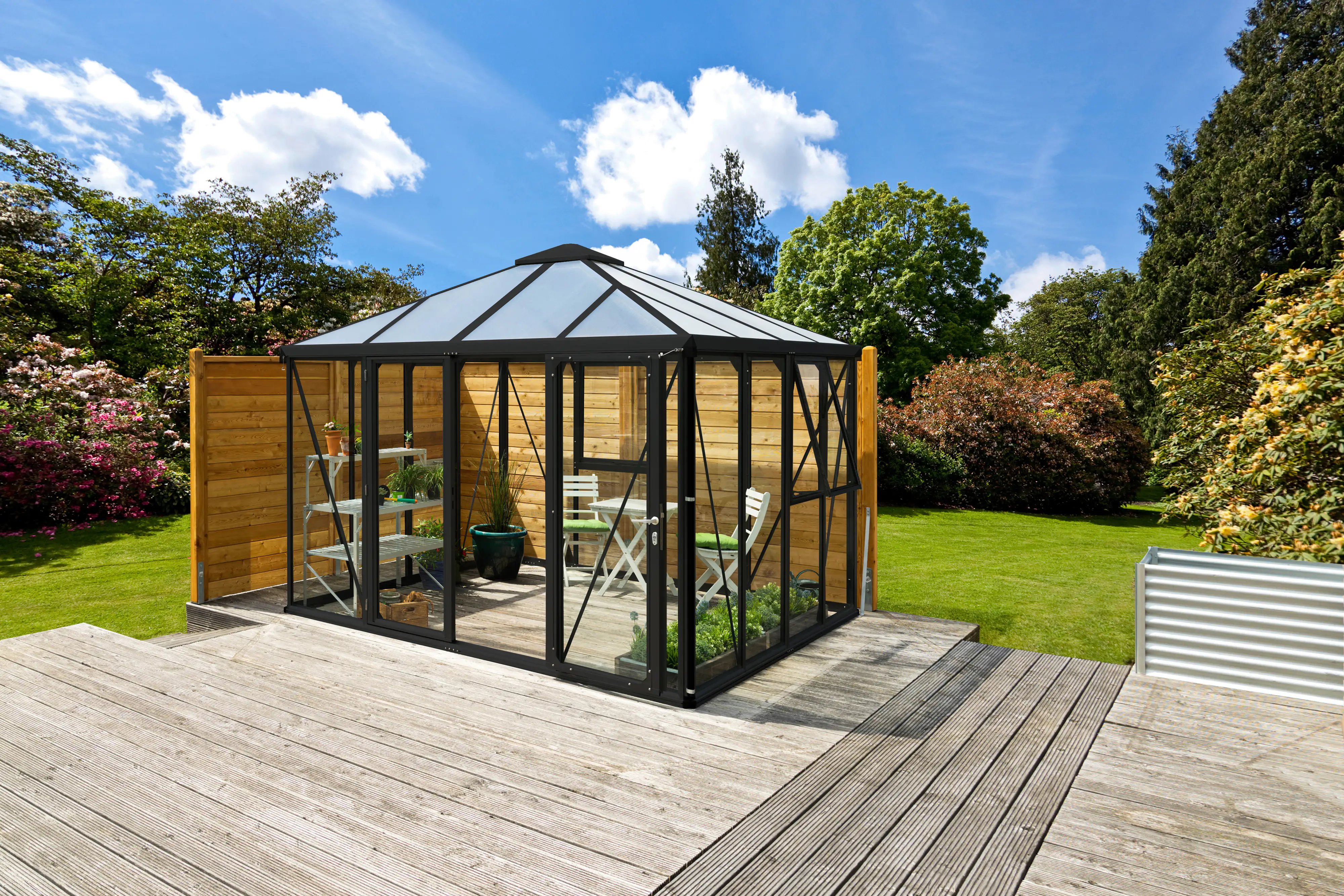 Vitavia Premium-Gewächshaus Minos 10200 317 x 322 cm 3 mm Sicherheitsglas
