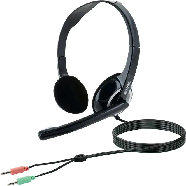 Schwaiger PC Headset schwarz 1,7 m Kabel, Mikrofon flexibel