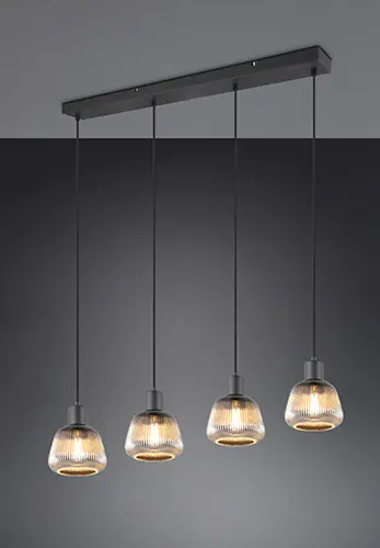 Trio Leuchten LED Deckenleuchte Tarifa 4xE27, Metall/Glas