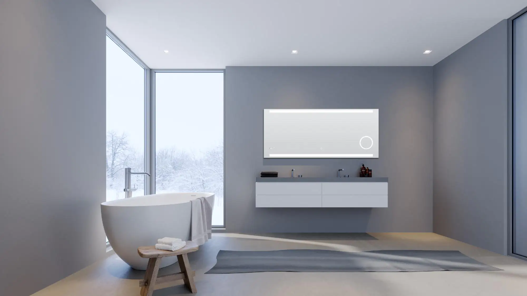 DSK LED Lichtspiegel Silver Rey 140 x 60 cm