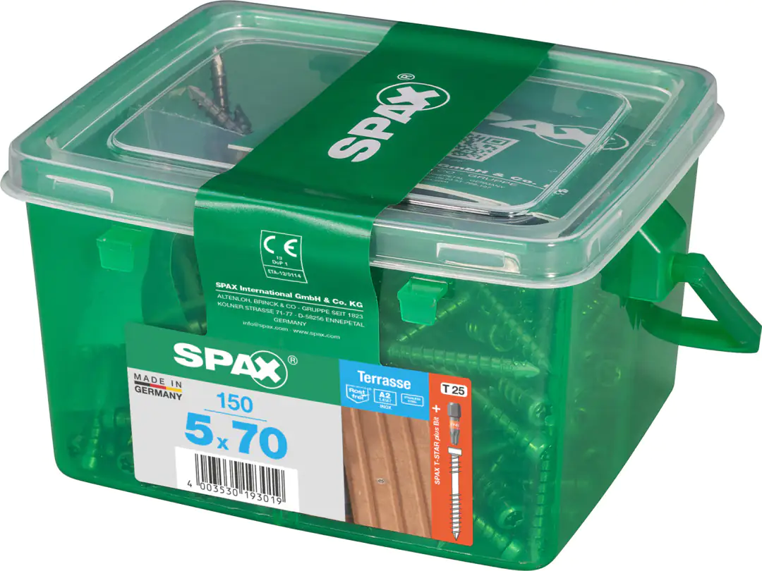Spax Terrassenschrauben 5.0 x 70 mm TX 25 - 150 Stk.