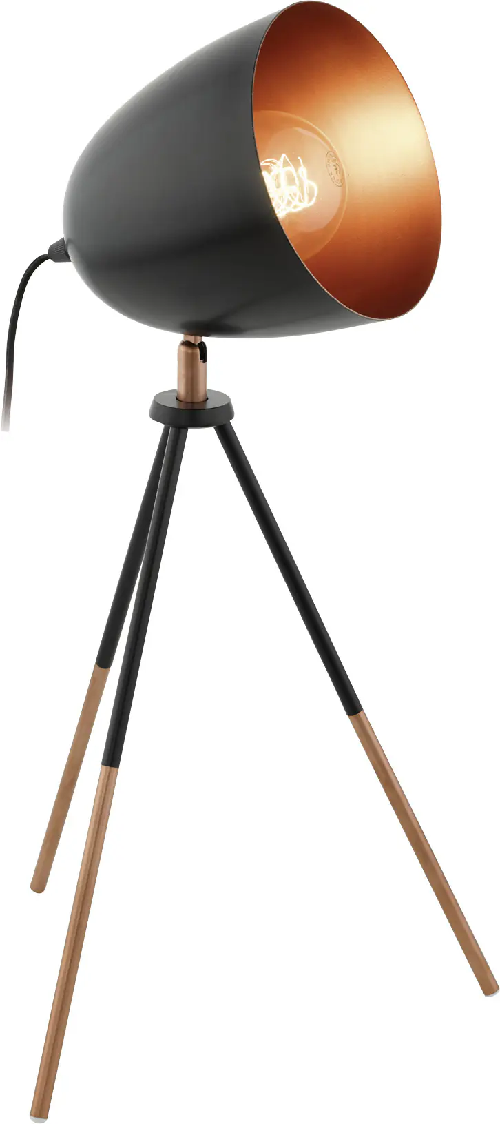 Eglo Tischleuchte Chester schwarz, kupfer