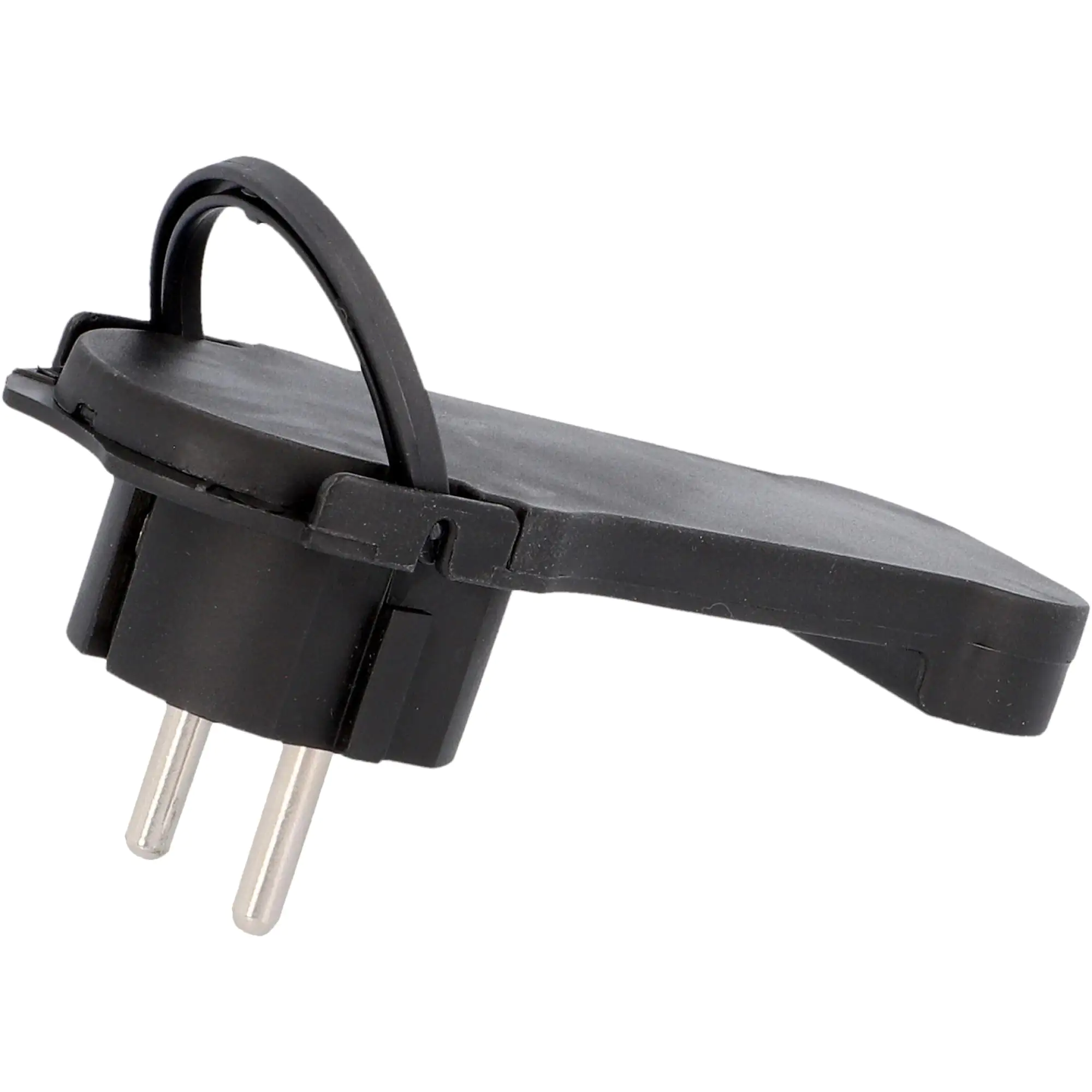 Flachstecker schwarz, Schutzkontaktstecker