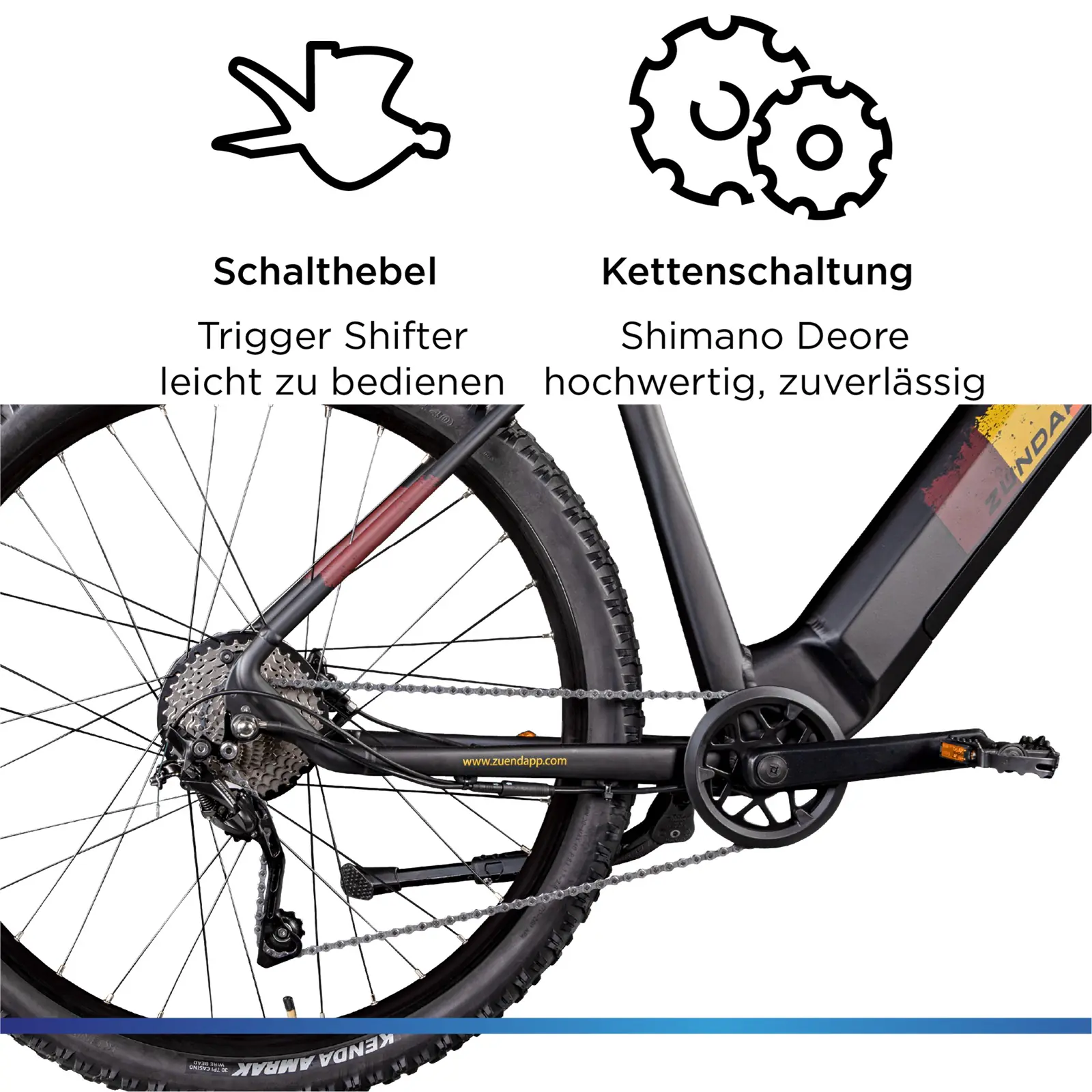 Zündapp E-Bike Z808 MTB 29 Zoll 10-Gang 550 Wh schwarz orange