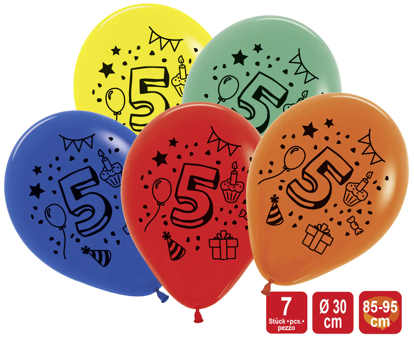 TIB Heyne Luftballon Zahl 5 7 Stück