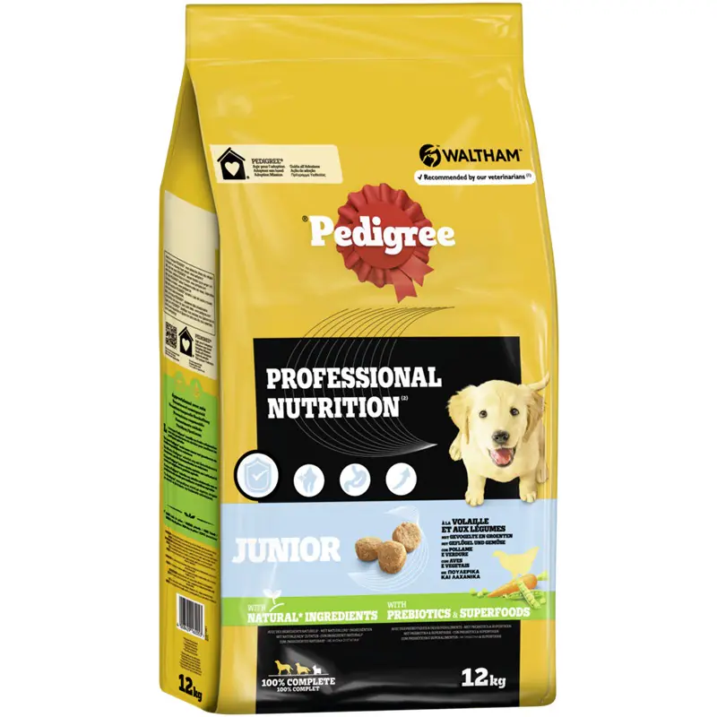 Pedigree Professional Nutrition Hundetrockenfutter Junior 12 kg Geflügel & Gemüse 