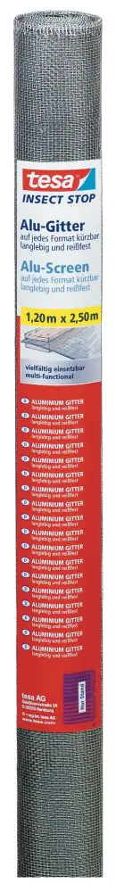 tesa Insektenschutz-Gitter COMFORT Ersatzrolle 120 x 250 cm grau