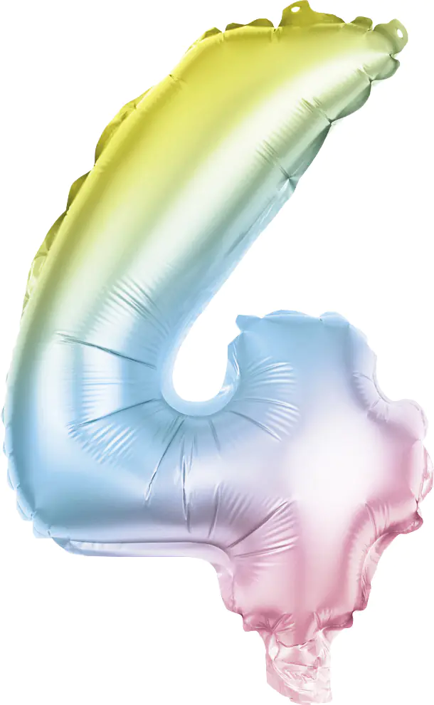 Folienballon Zahl 4 bunt 100 cm