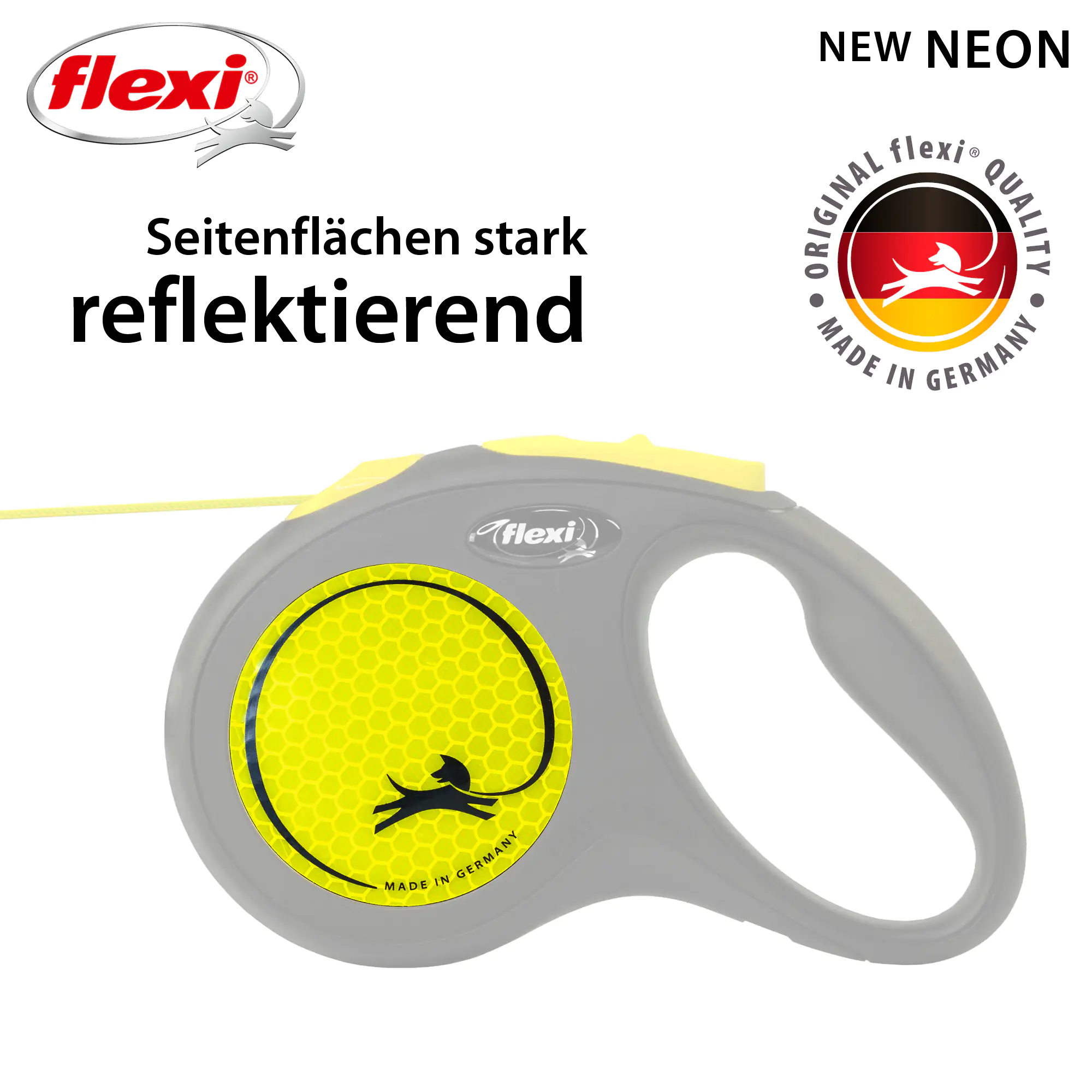 Flexi Hundeleine New Classic S neongelb, Seil