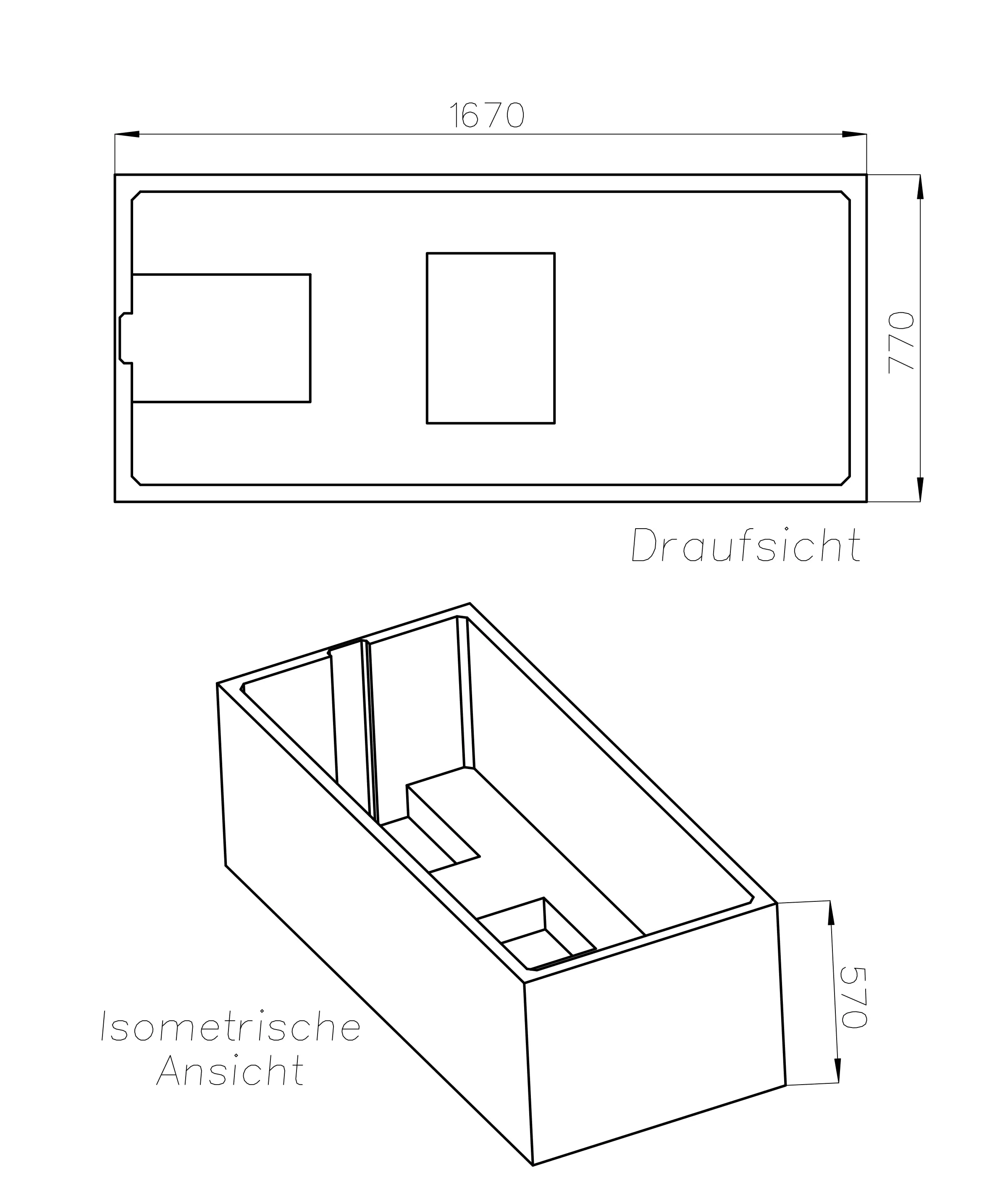Ottofond Wannenträger Jamaica 1670 x 770 mm