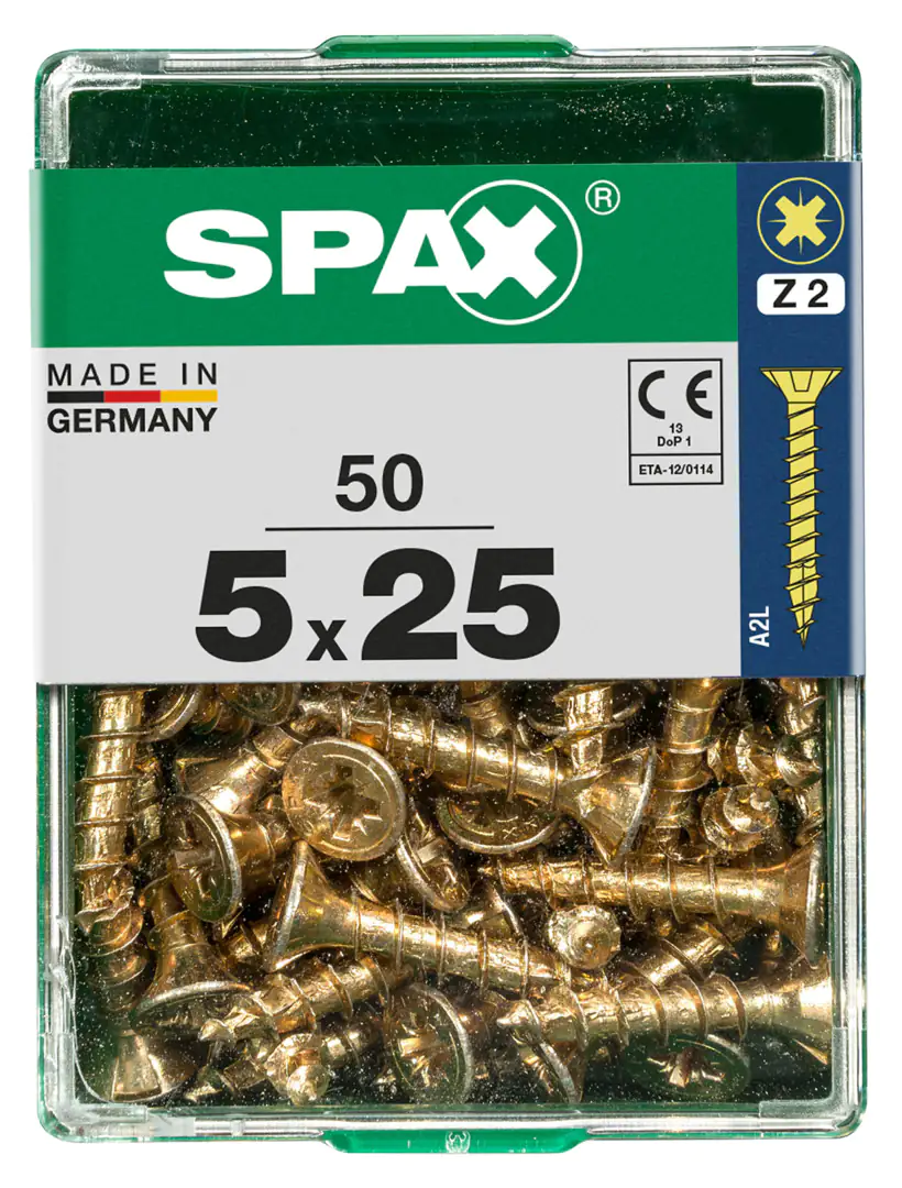 Spax Universalschrauben 5.0 x 25 mm PZ 2 - 50 Stk.