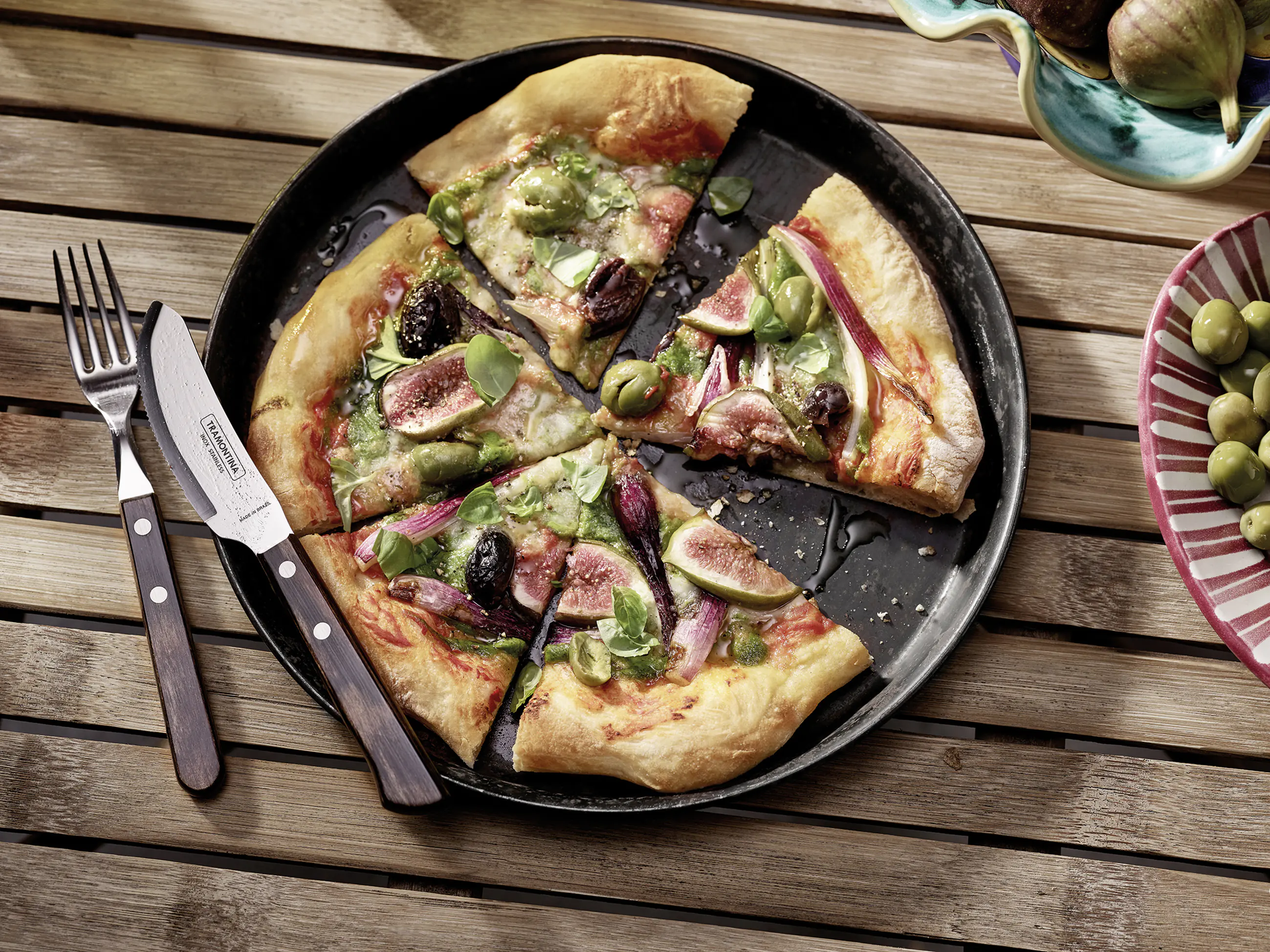 Tramontina Pizzamesser 21 cm Edelstahl mit Holzgriff