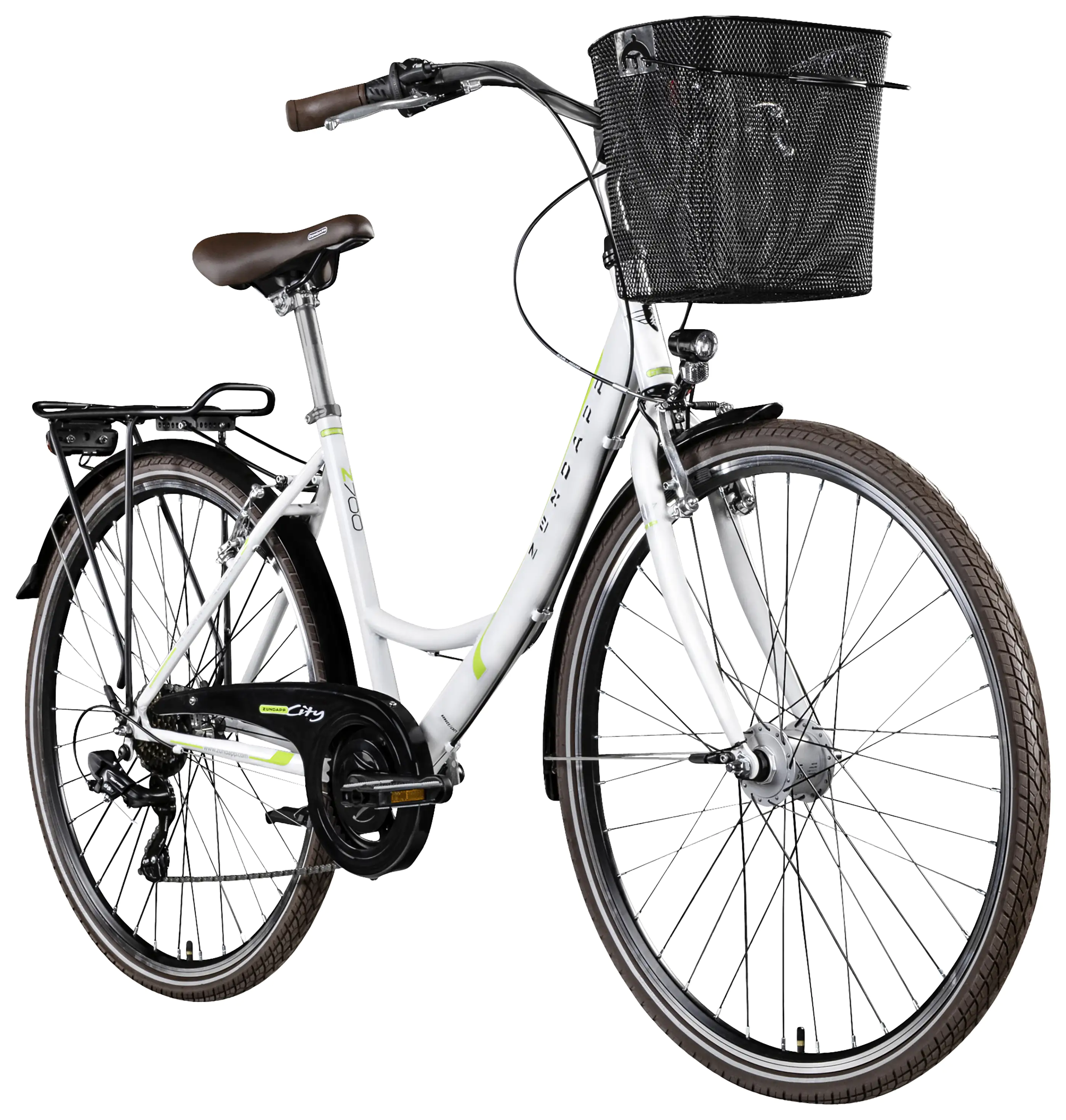 Zündapp Cityrad Z700 Damen 28 Zoll RH 46cm 6-Gang weiß grün Zündapp Cityrad Z700 Damen 28 Zoll RH 46cm 6-Gang weiß grün
